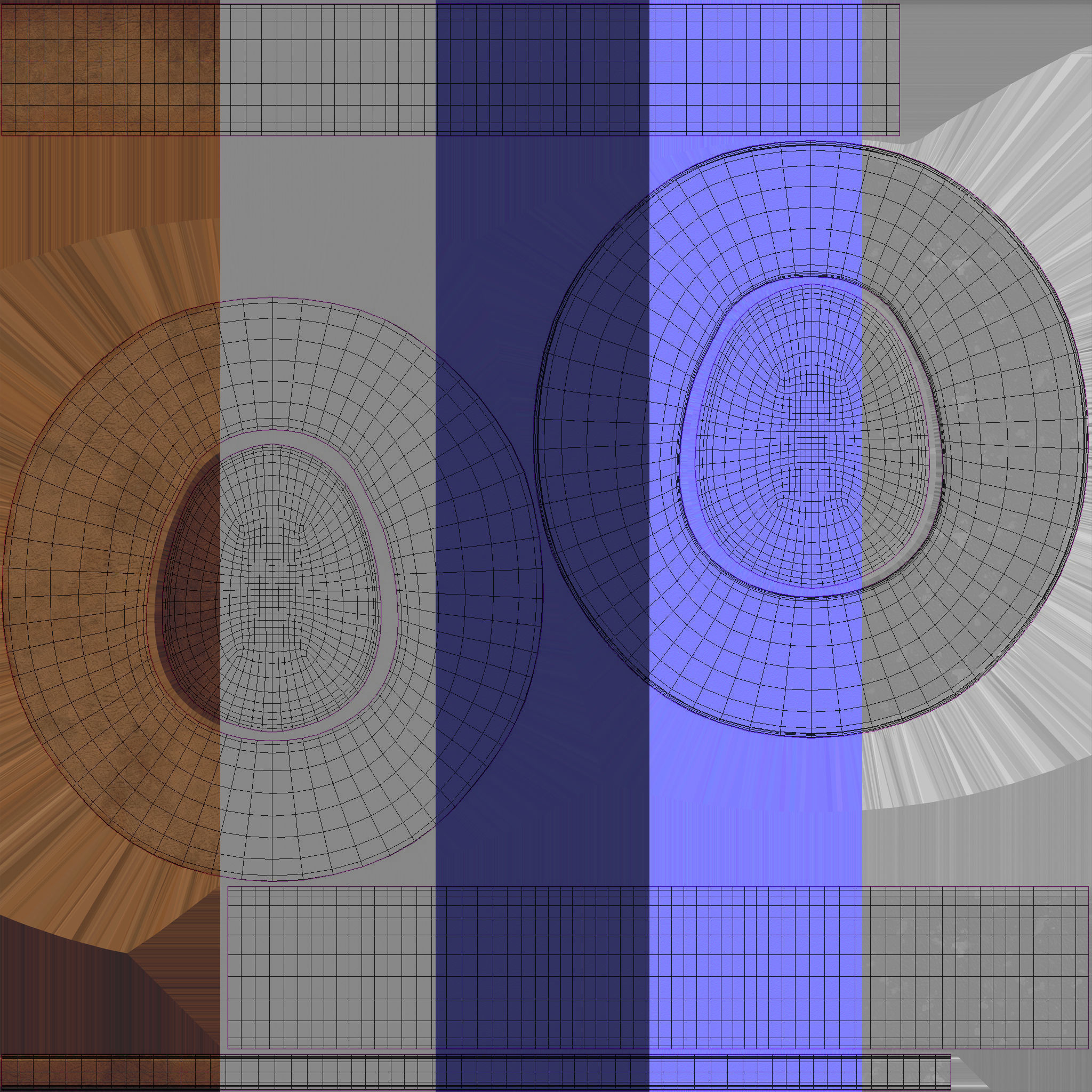 Cowboy hat Low-poly 3D model_10