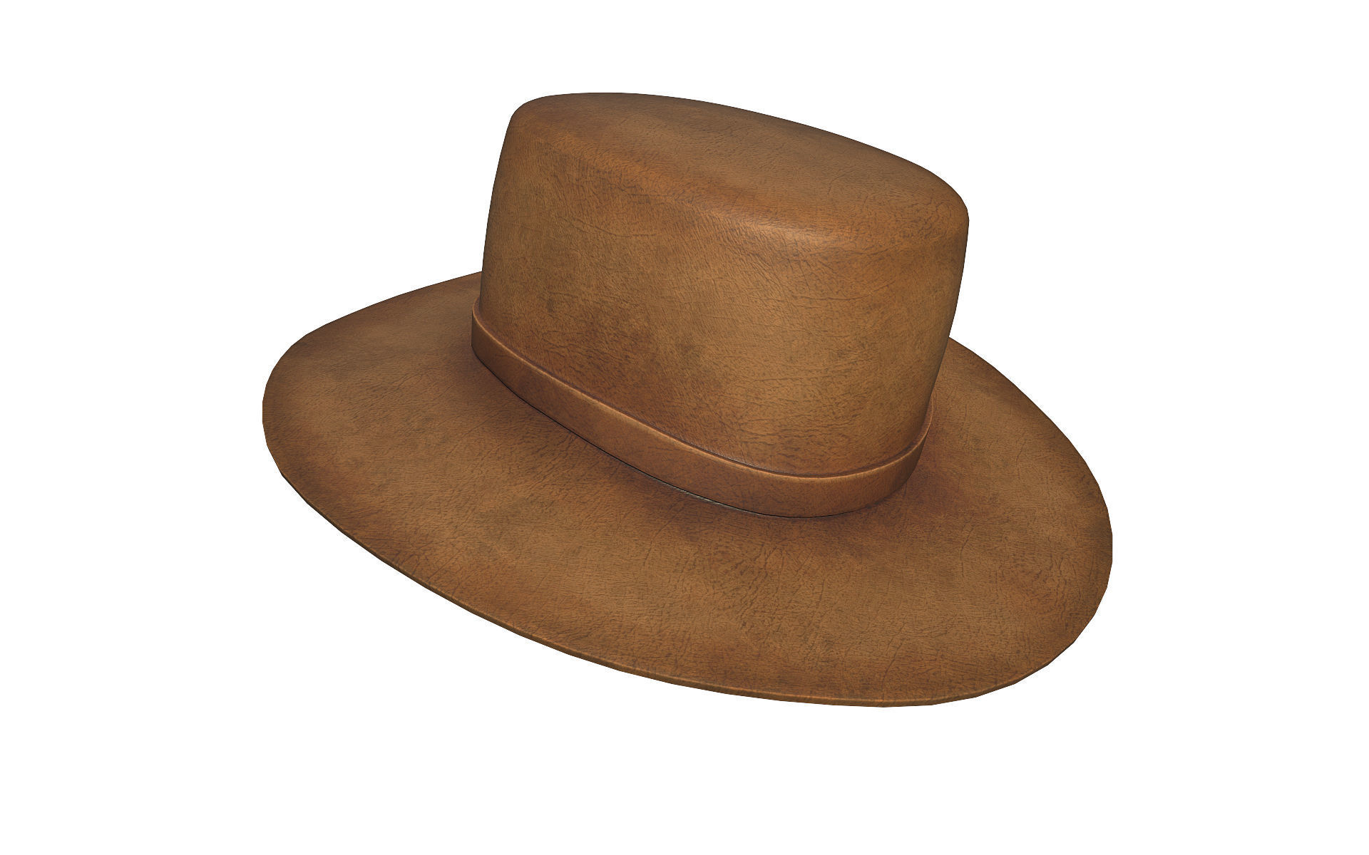 Cowboy hat Low-poly 3D model_3
