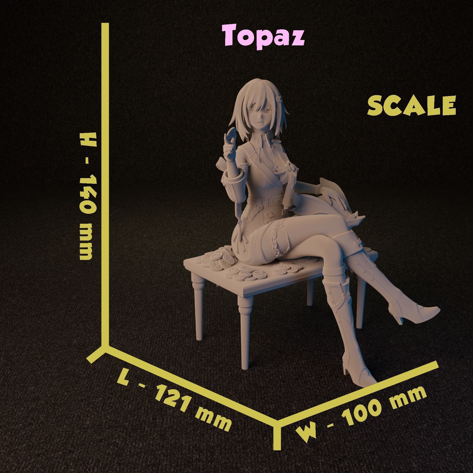 Topaz from Honkai Star Rail 3 versions 3D print model_26