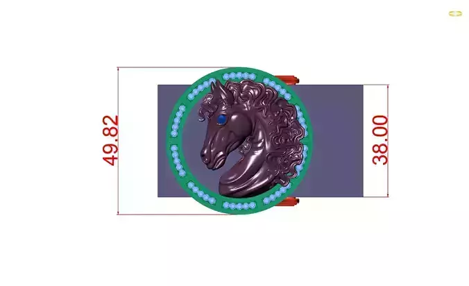 Horse belt head 3D print model