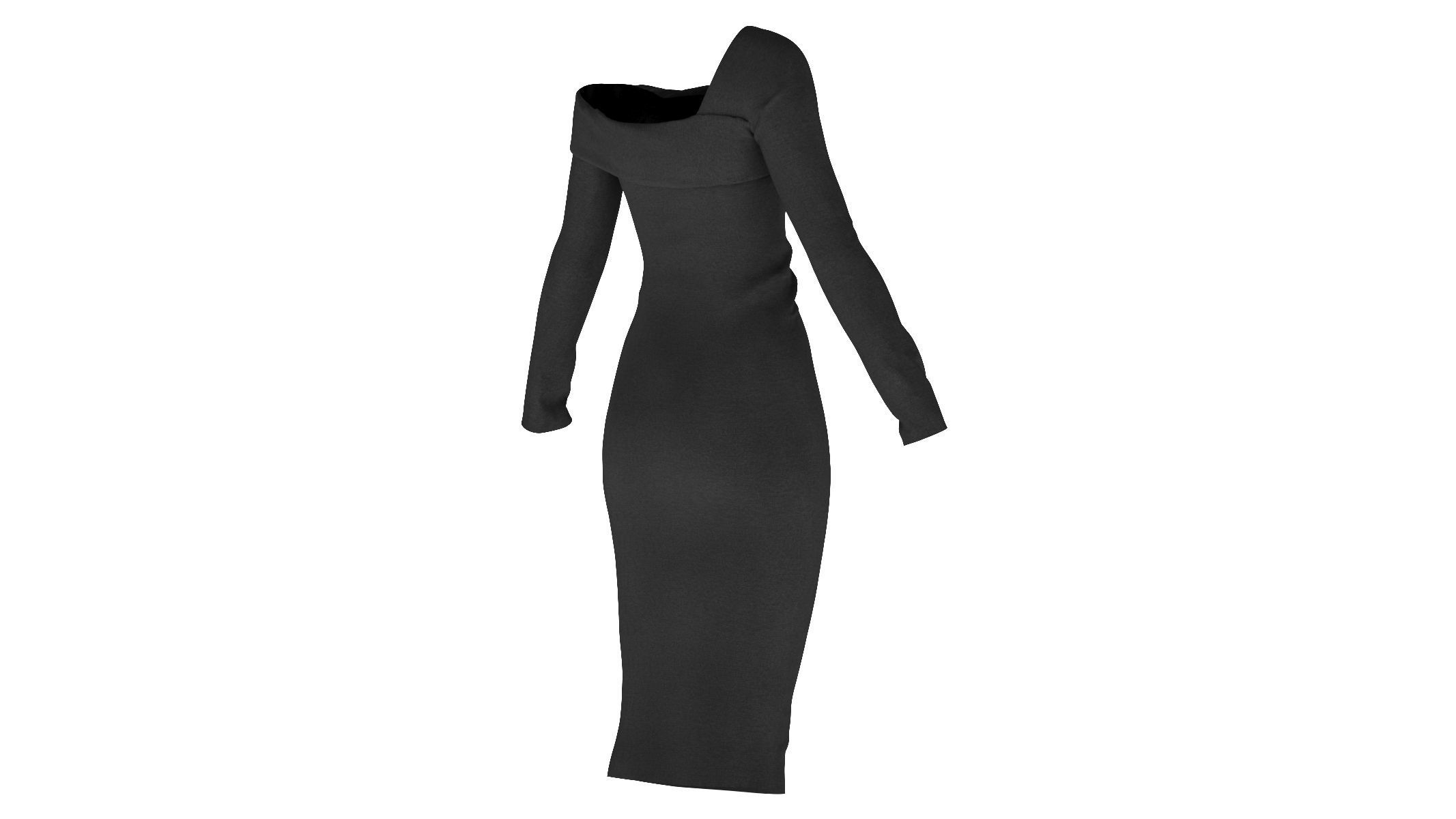 Woman Dress 05 Generic Low-poly 3D model_3