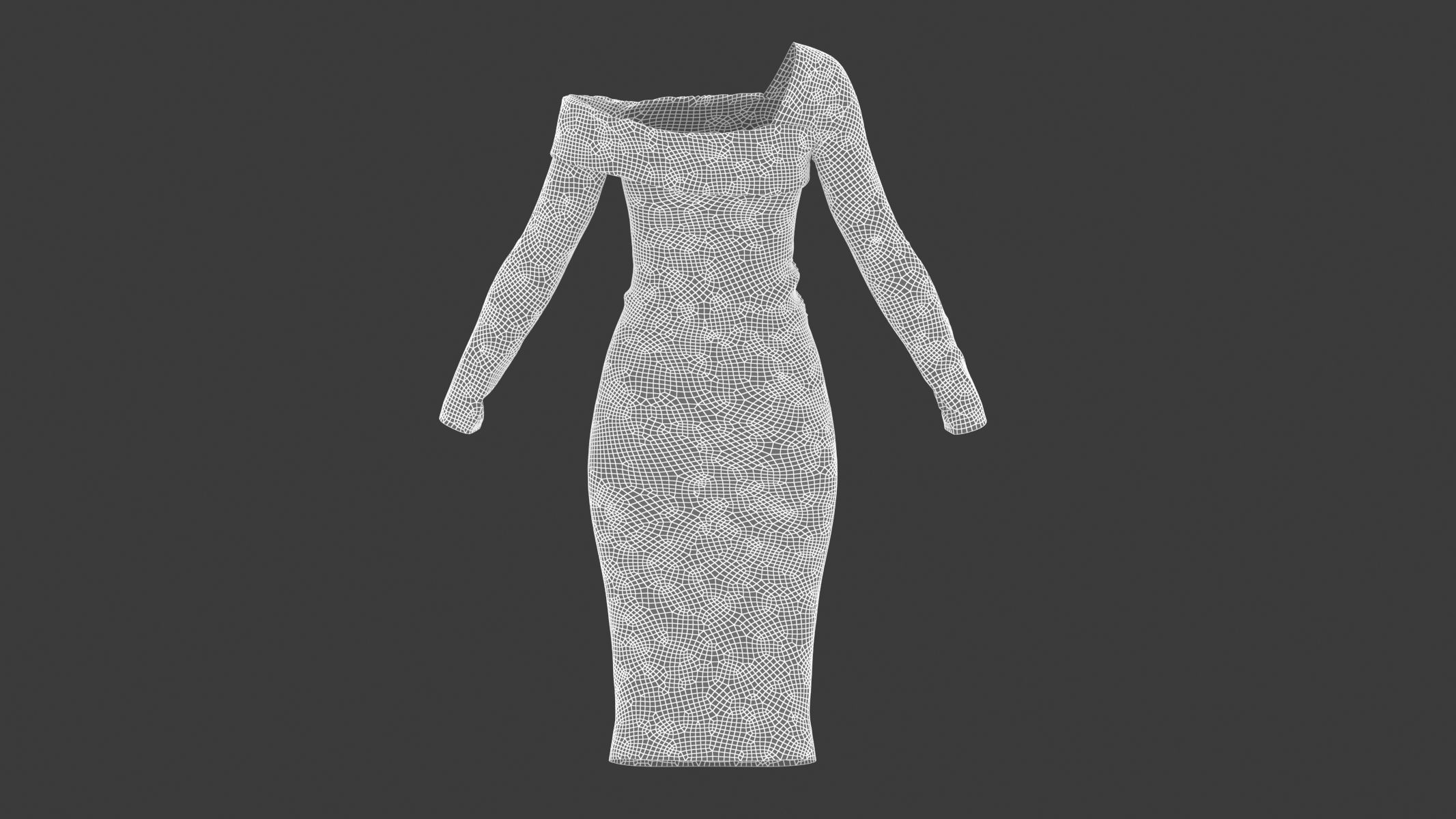Woman Dress 05 Generic Low-poly 3D model_14