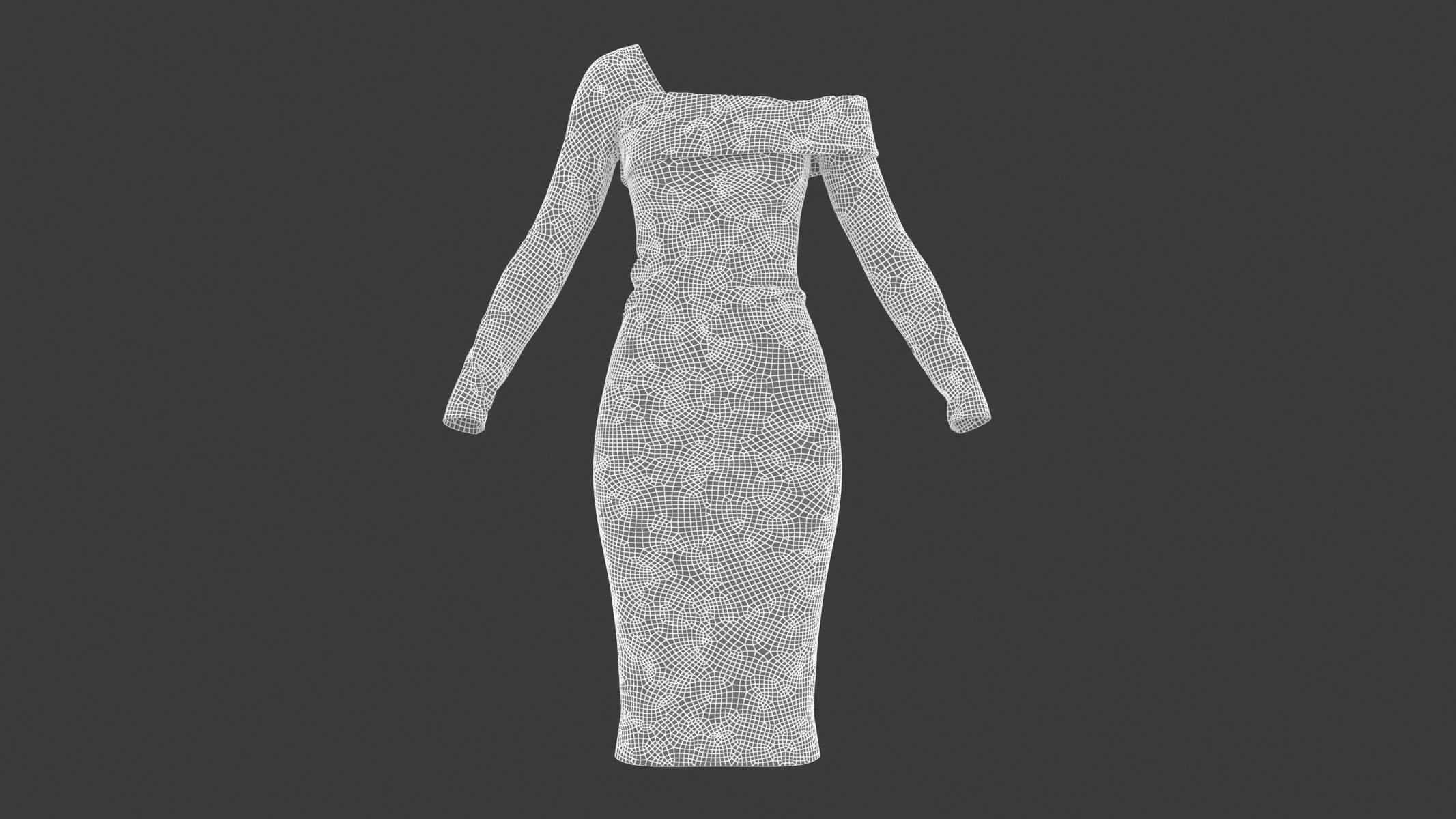 Woman Dress 05 Generic Low-poly 3D model_10