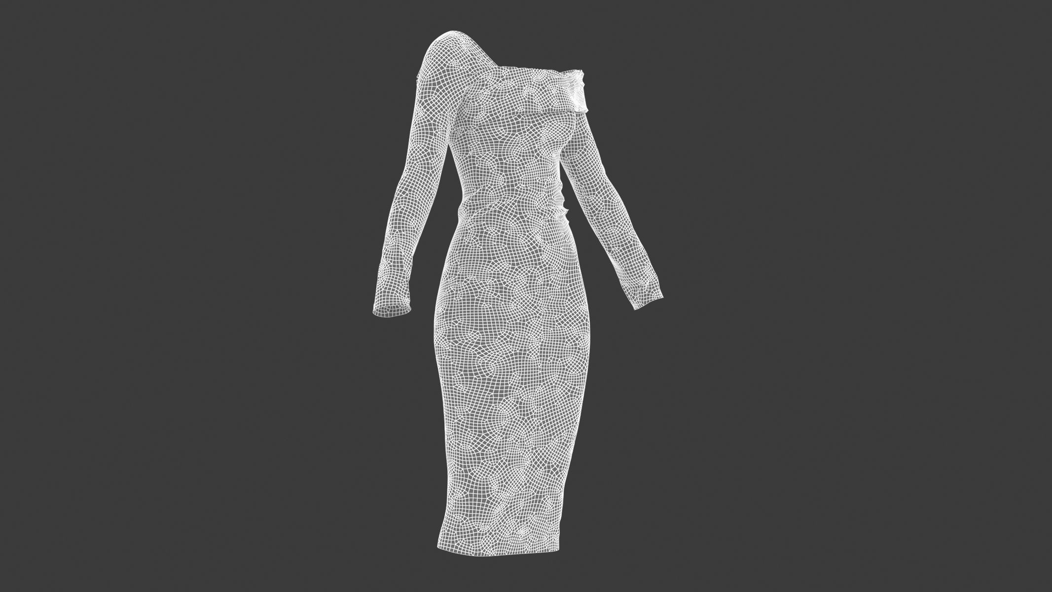 Woman Dress 05 Generic Low-poly 3D model_11