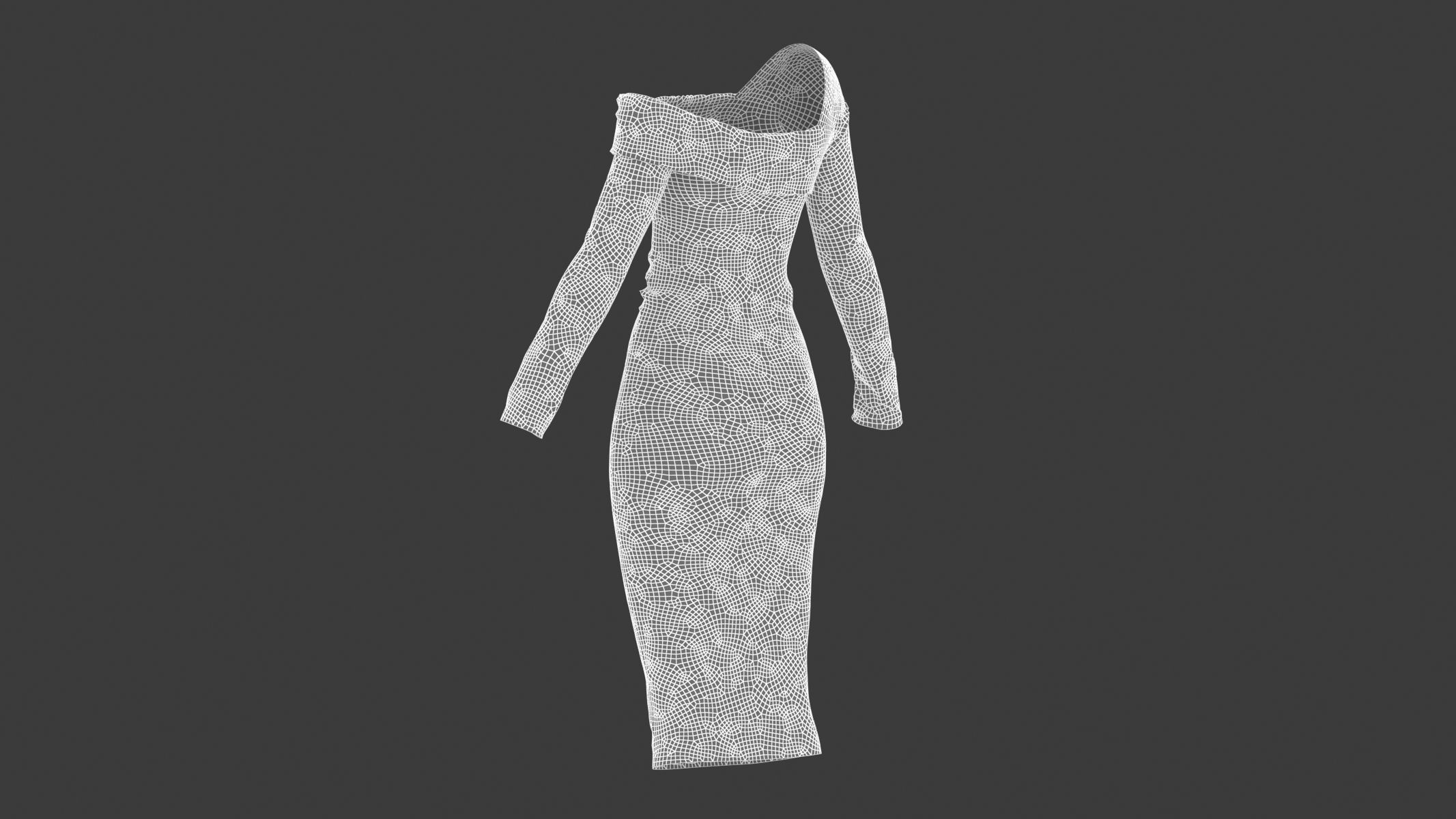 Woman Dress 05 Generic Low-poly 3D model_15