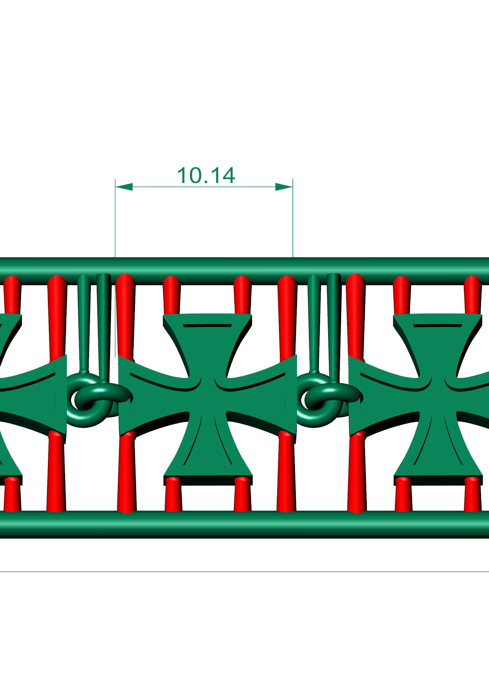 DIRECTLY CASTABLE CROSS BRACELET JEWELRY  TESTED 3D print model_4