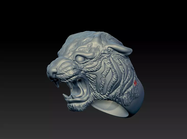 Gold Tiger Ring men3D print model 3D print model 3D print model