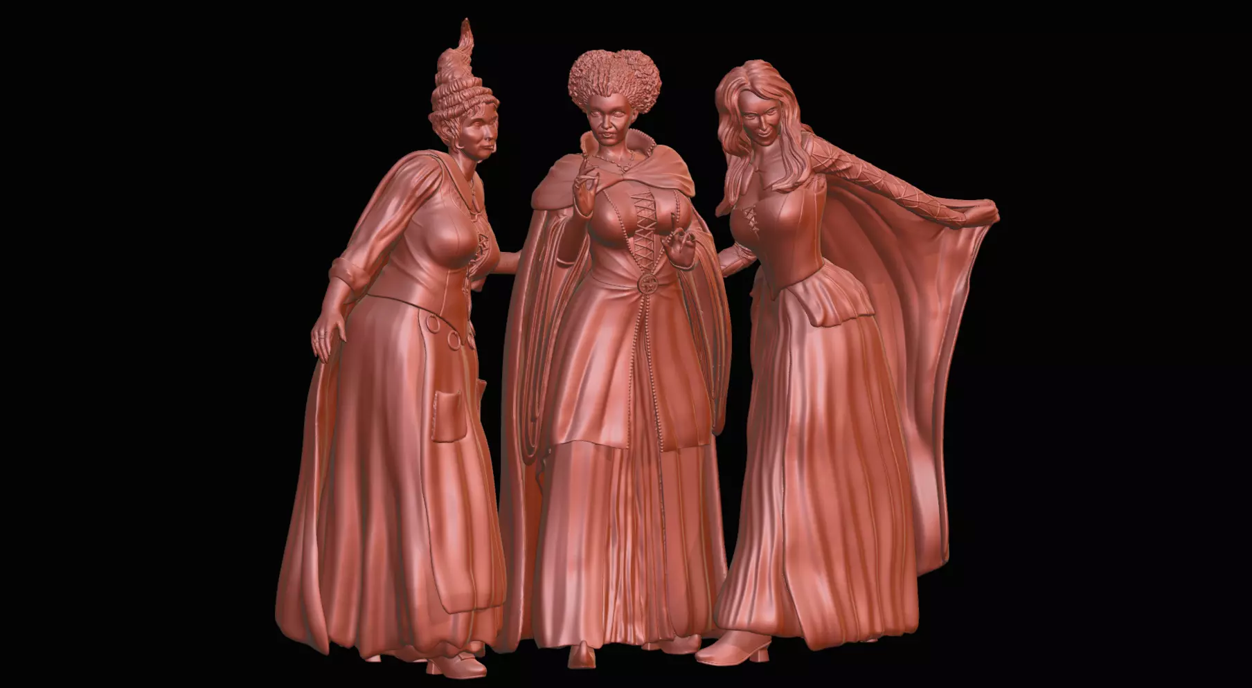 Hocus Pocus Sanderson Sisters - 1to6 statue STL file 3D model 3D print model_0