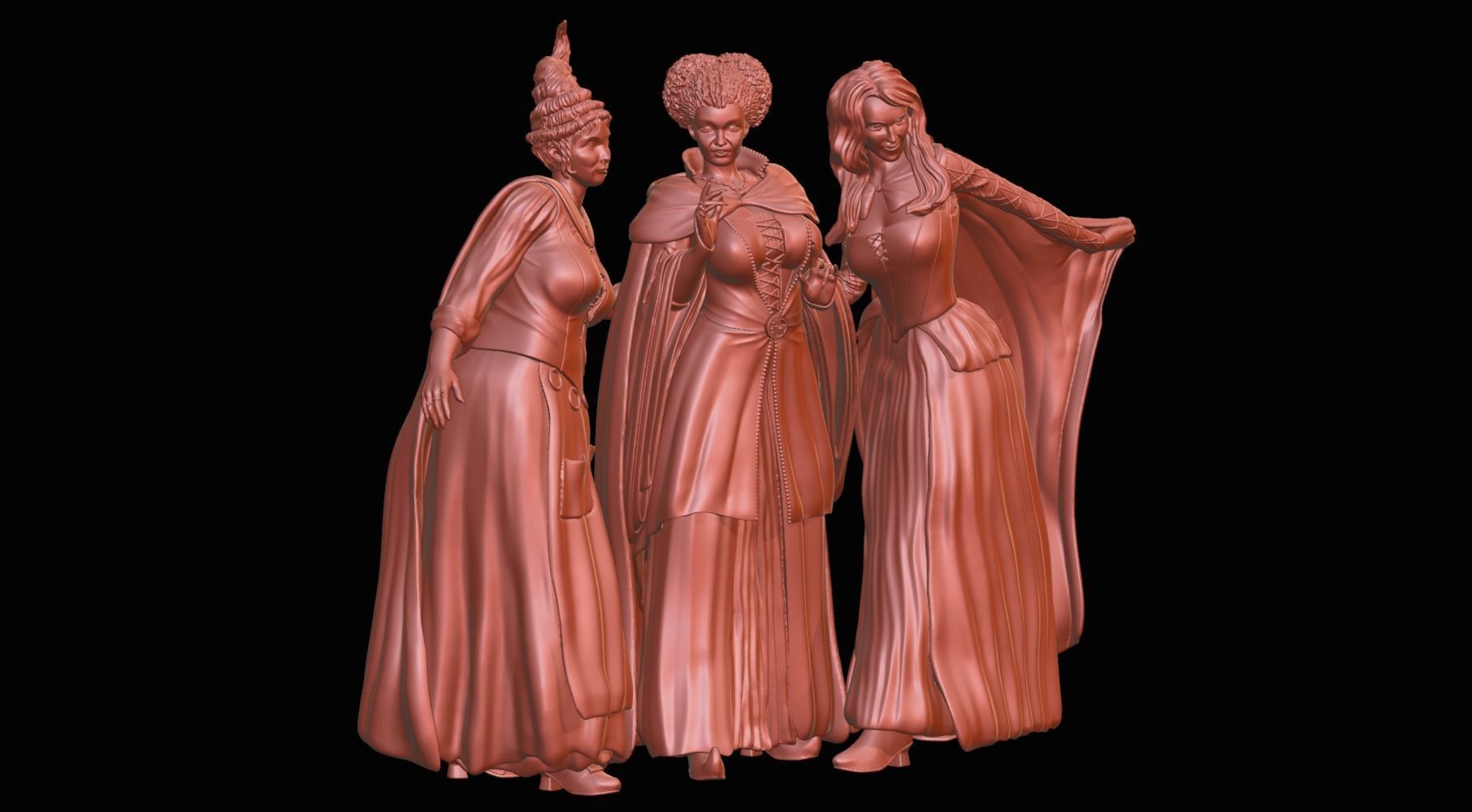 Hocus Pocus Sanderson Sisters - 1to6 statue STL file 3D model 3D print model_2