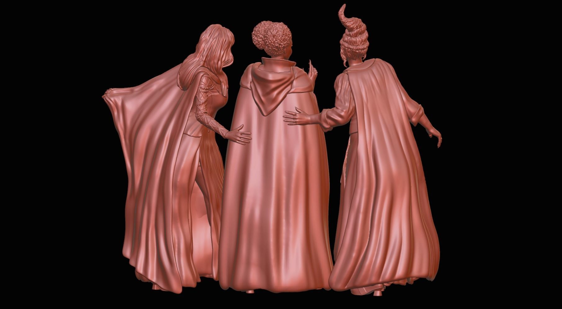 Hocus Pocus Sanderson Sisters - 1to6 statue STL file 3D model 3D print model_3