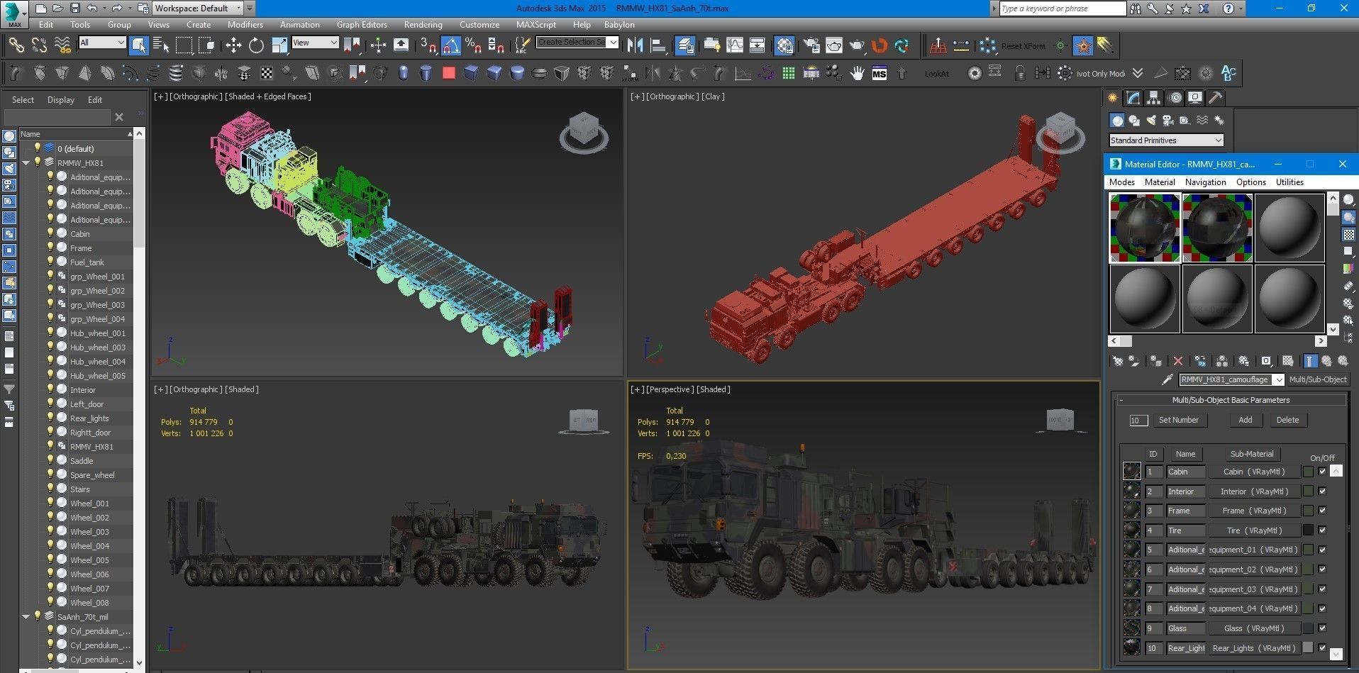 RMMV HX81 truck tractor with semi-trailer SaAnh70t 3D model_25