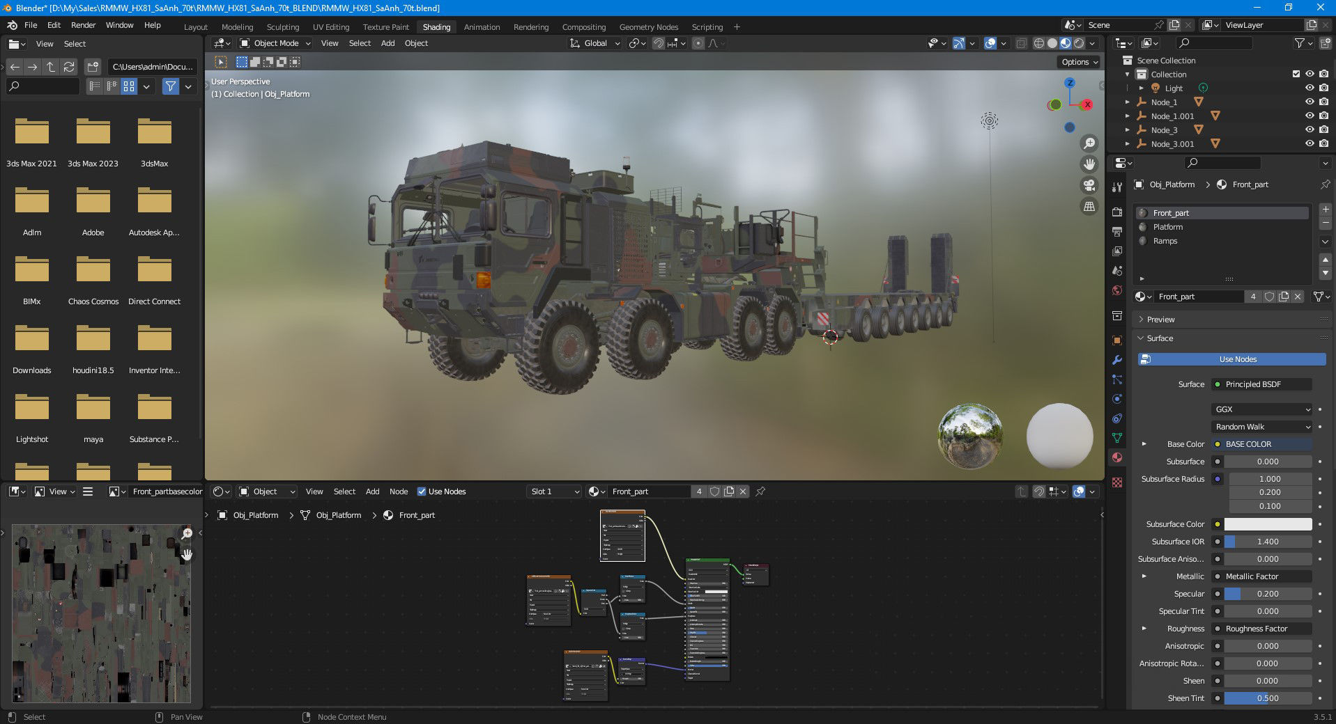 RMMV HX81 truck tractor with semi-trailer SaAnh70t 3D model_26