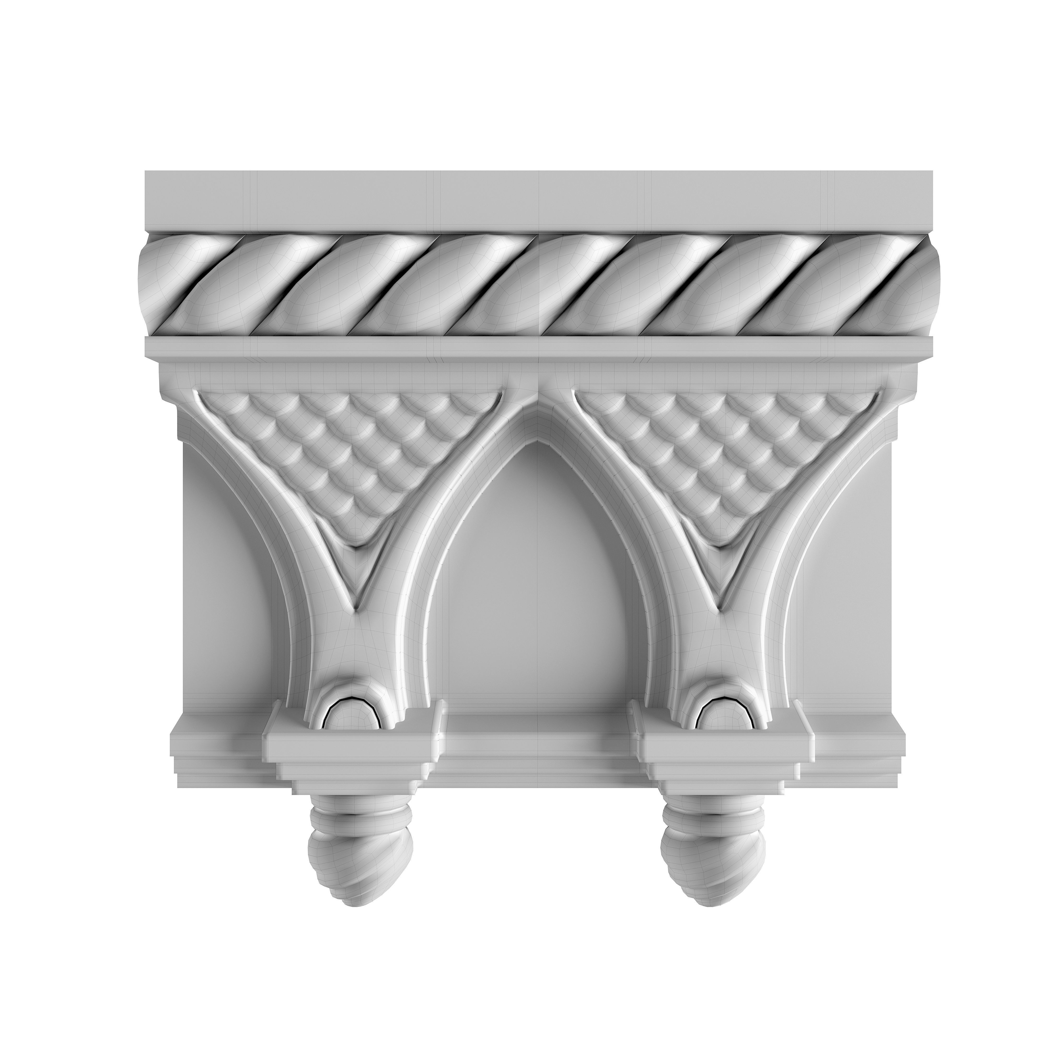 Cornice In Oriental Style 3D model_6