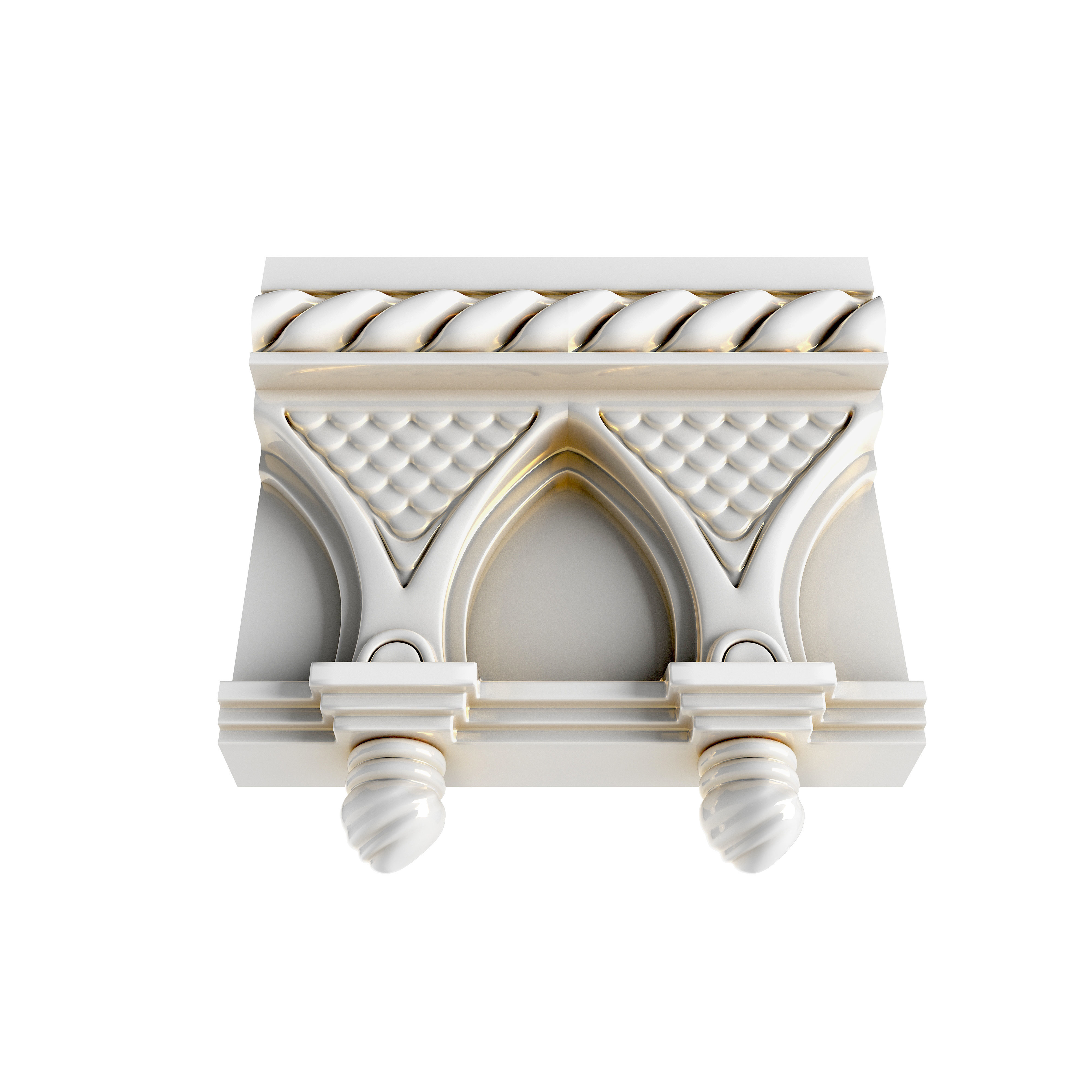 Cornice In Oriental Style 3D model_4