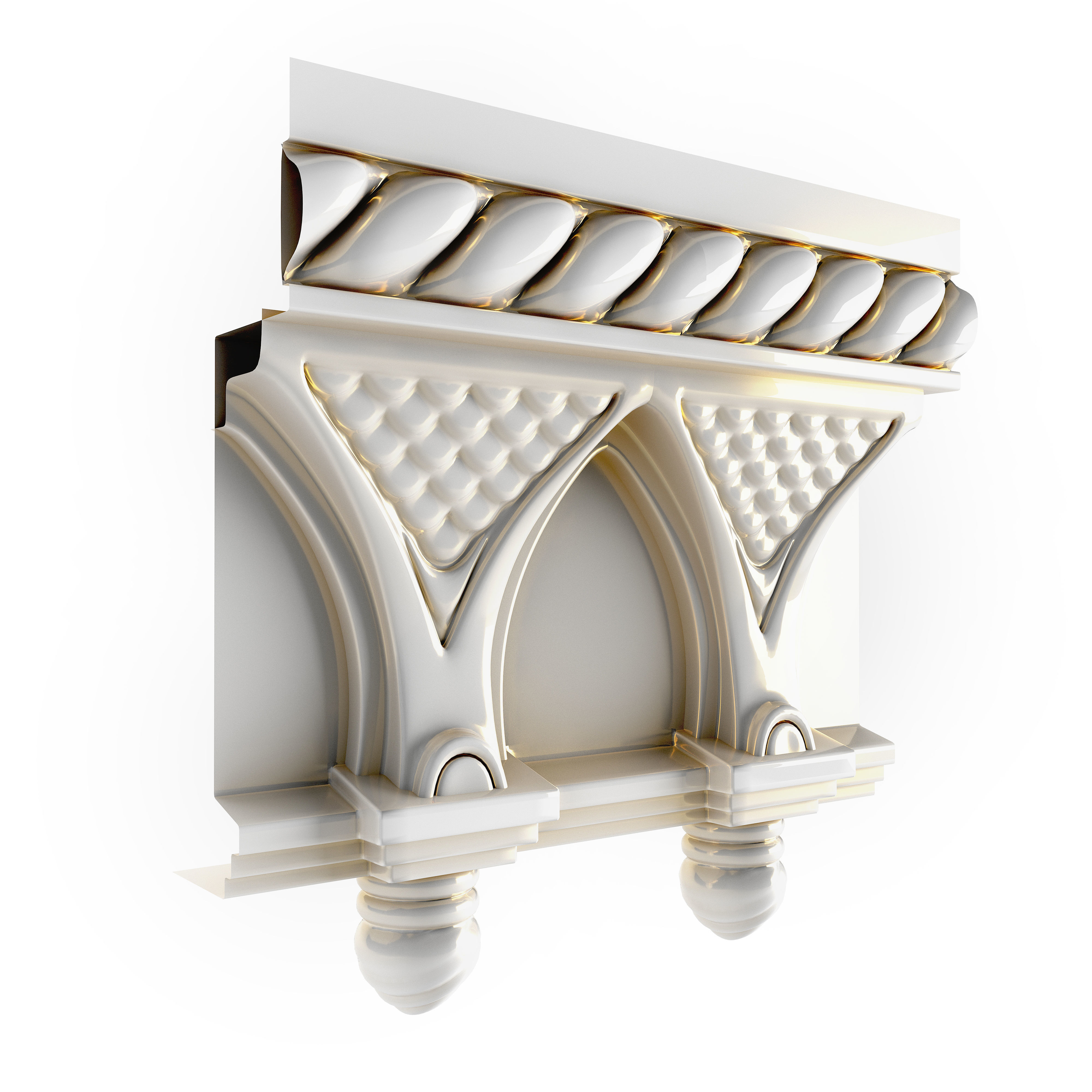 Cornice In Oriental Style 3D model_1