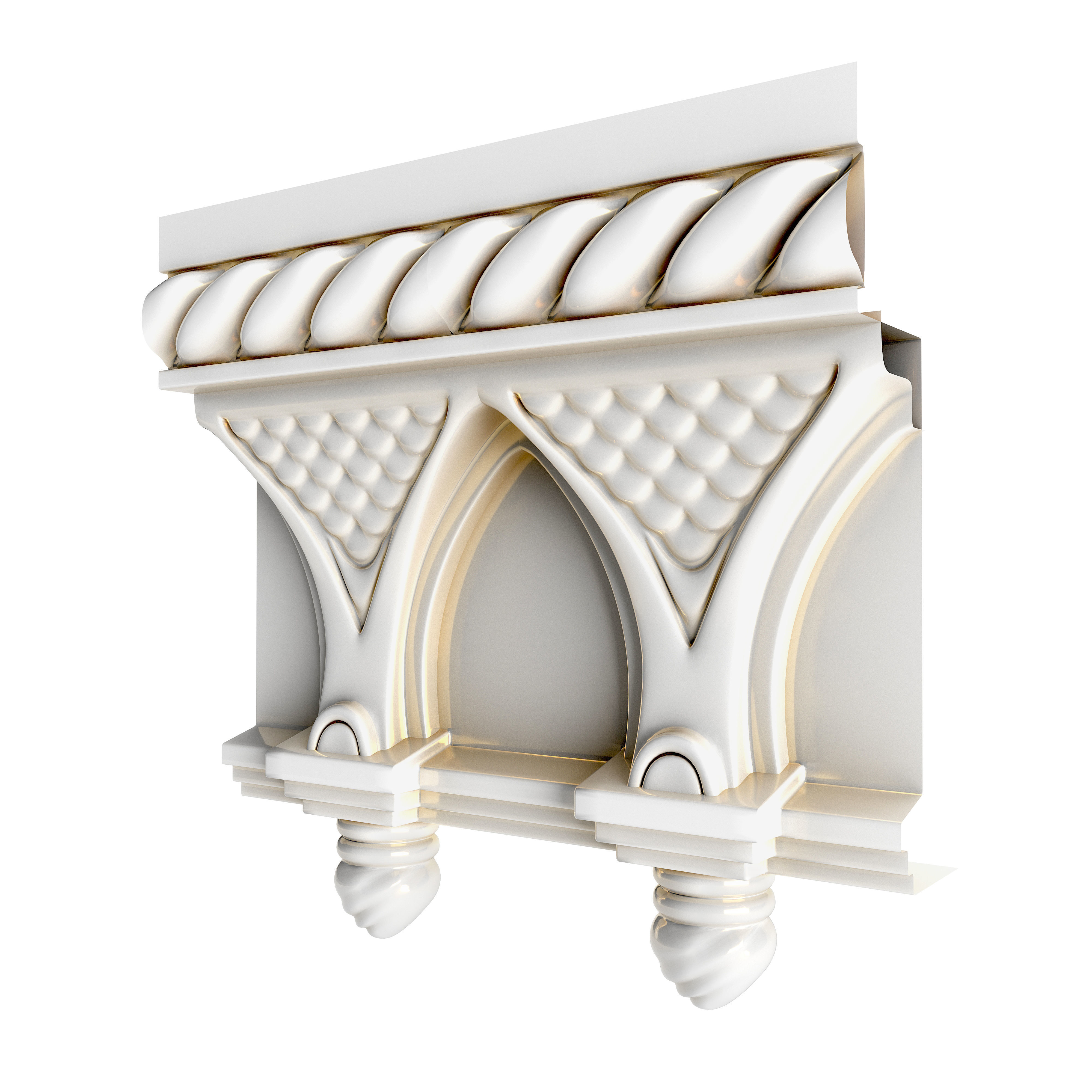 Cornice In Oriental Style 3D model_2