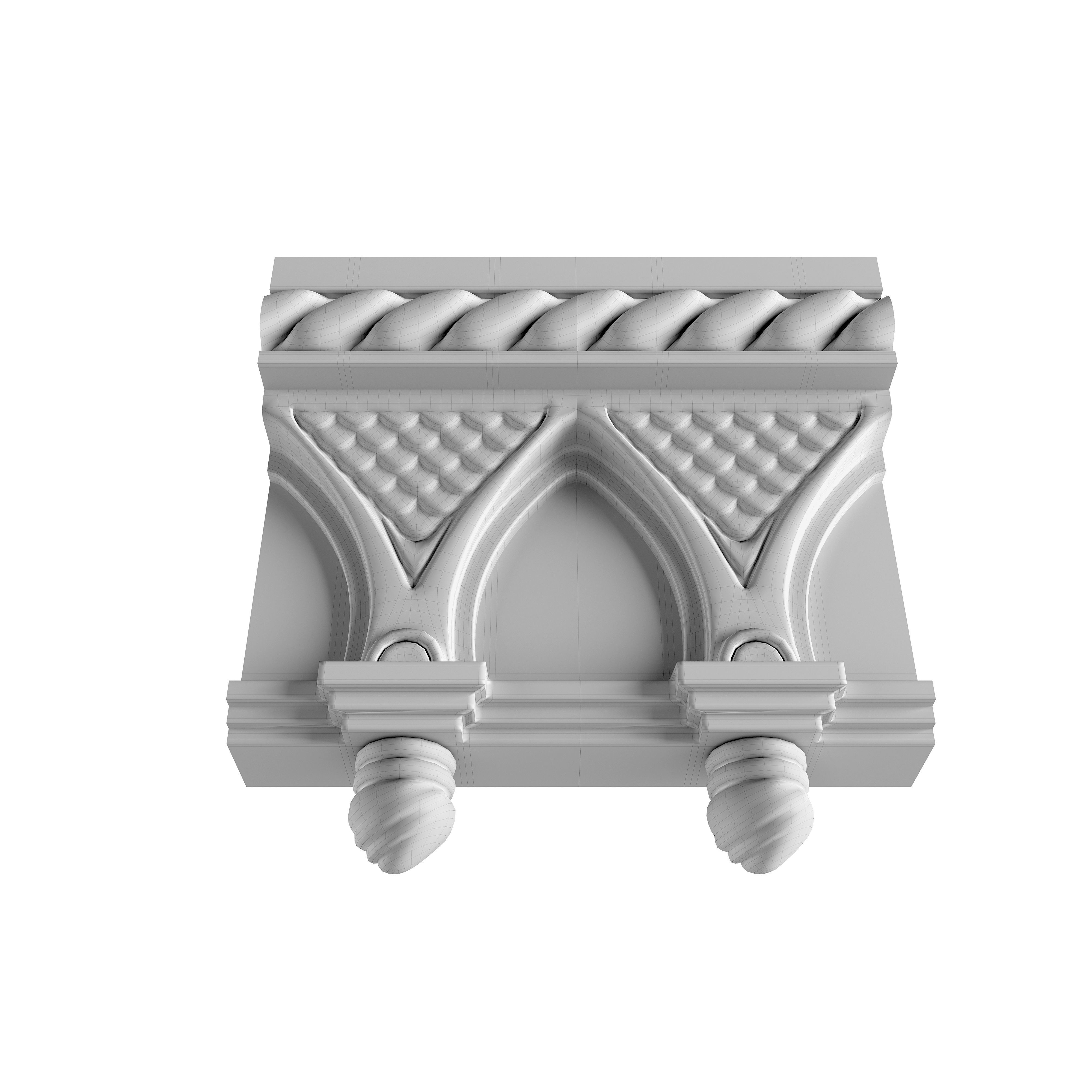Cornice In Oriental Style 3D model_5