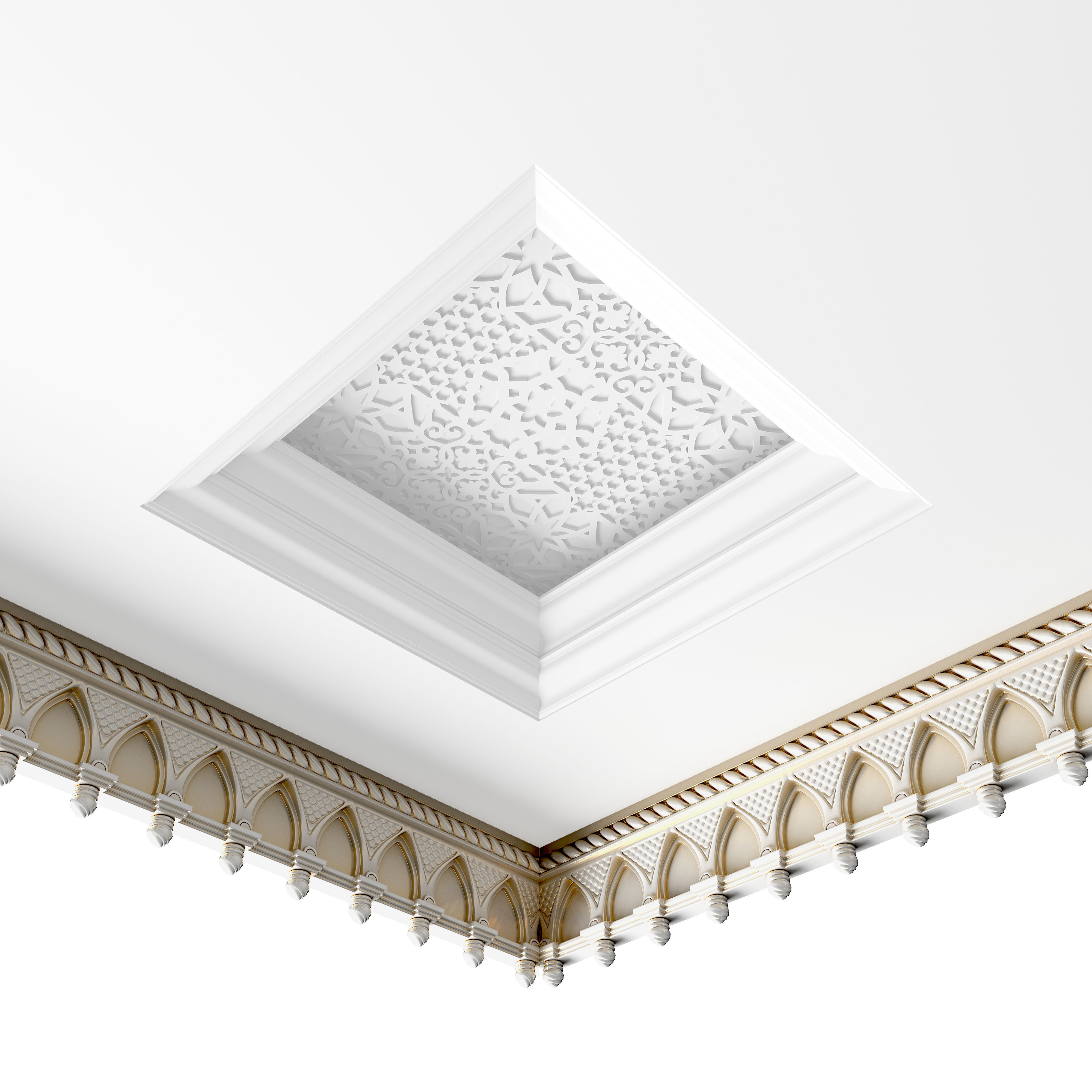 Cornice In Oriental Style 3D model_8
