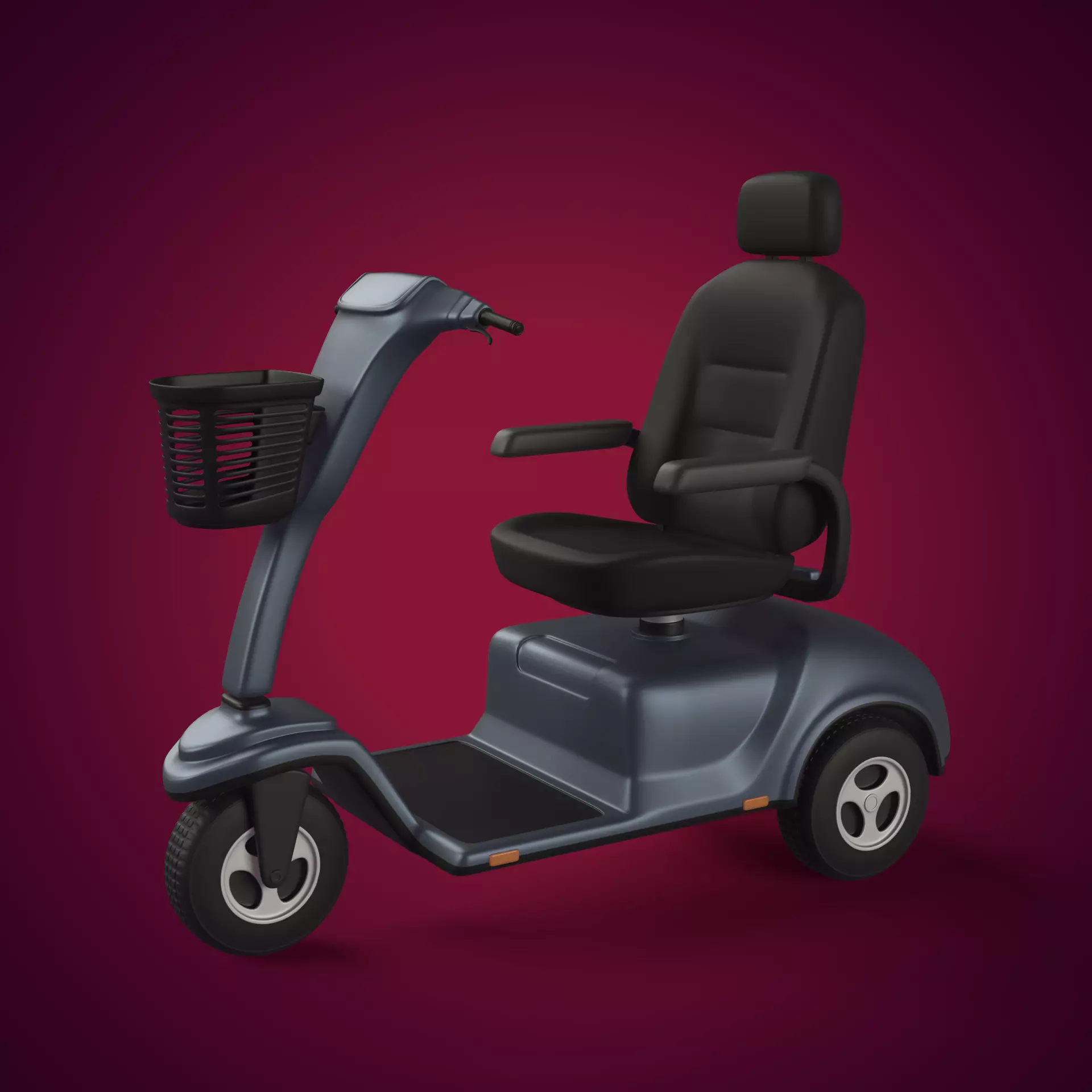 Generic Mobility Scooter -- Three Wheeler -- Wheelchair Low-poly 3D model