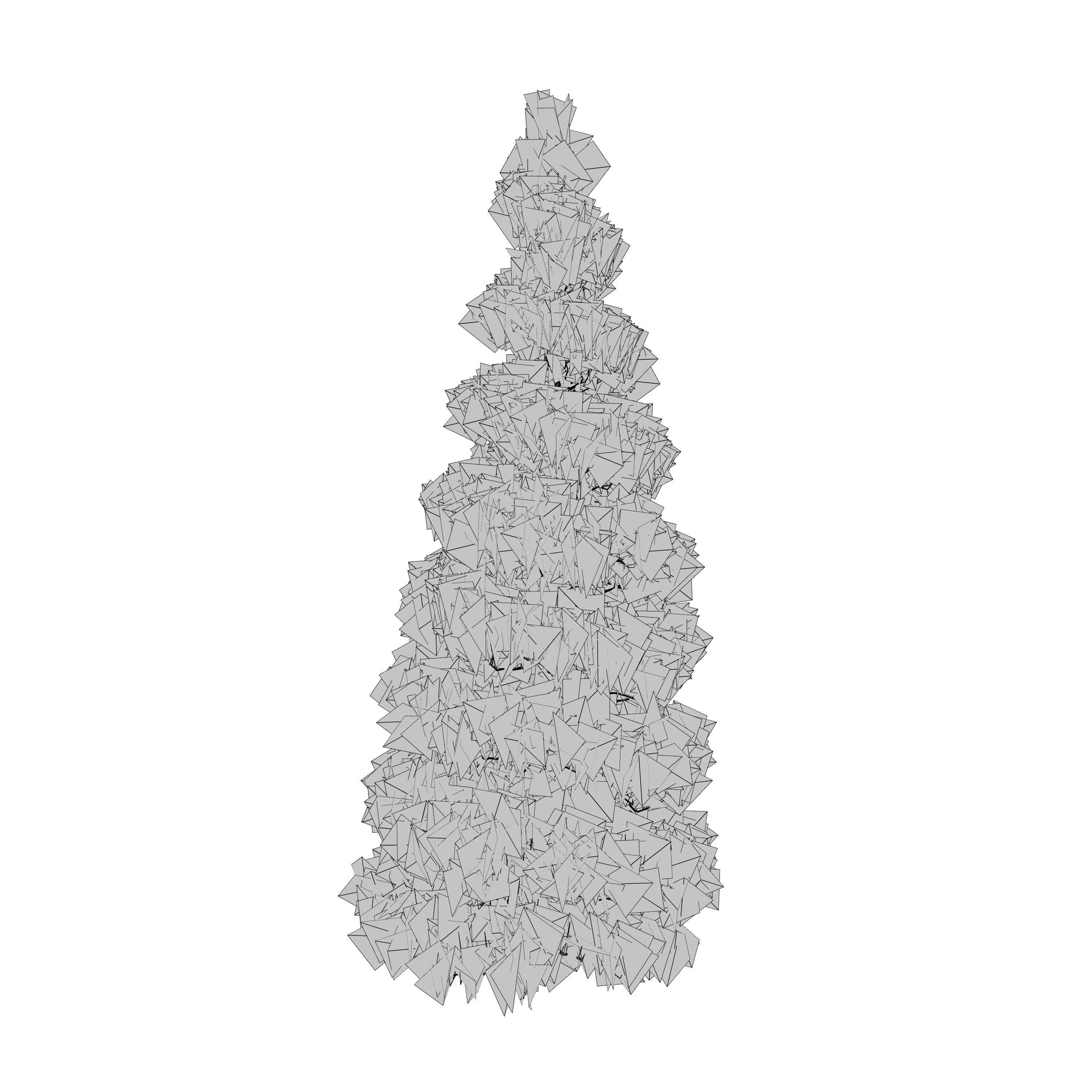 Green and snow covered spruce trees pack Low-poly 3D model_15