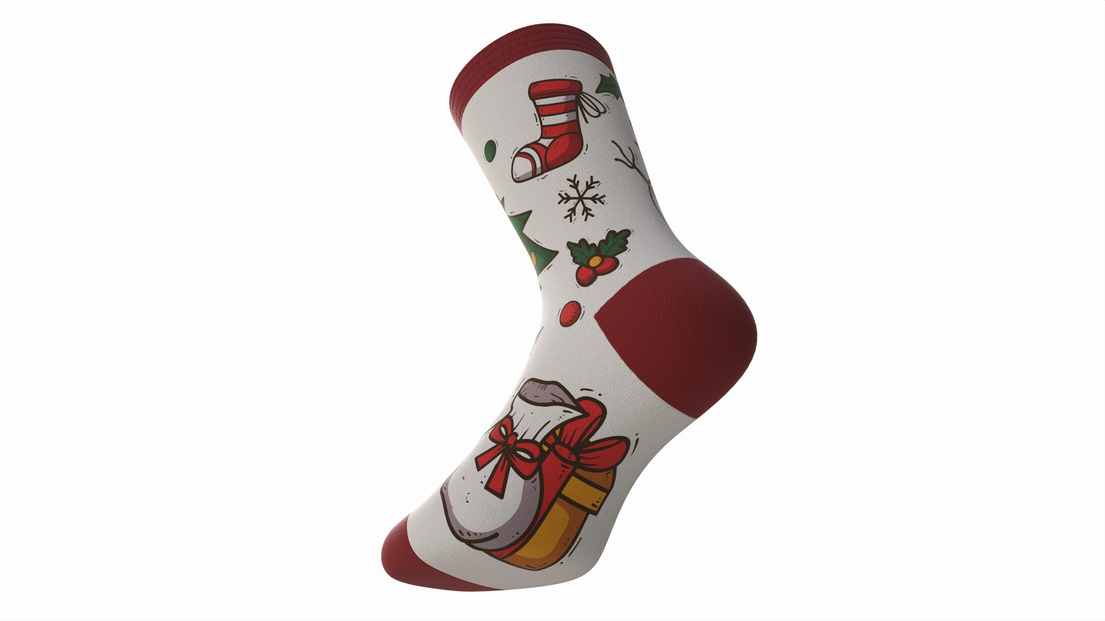 Christmas sock 3D model_2