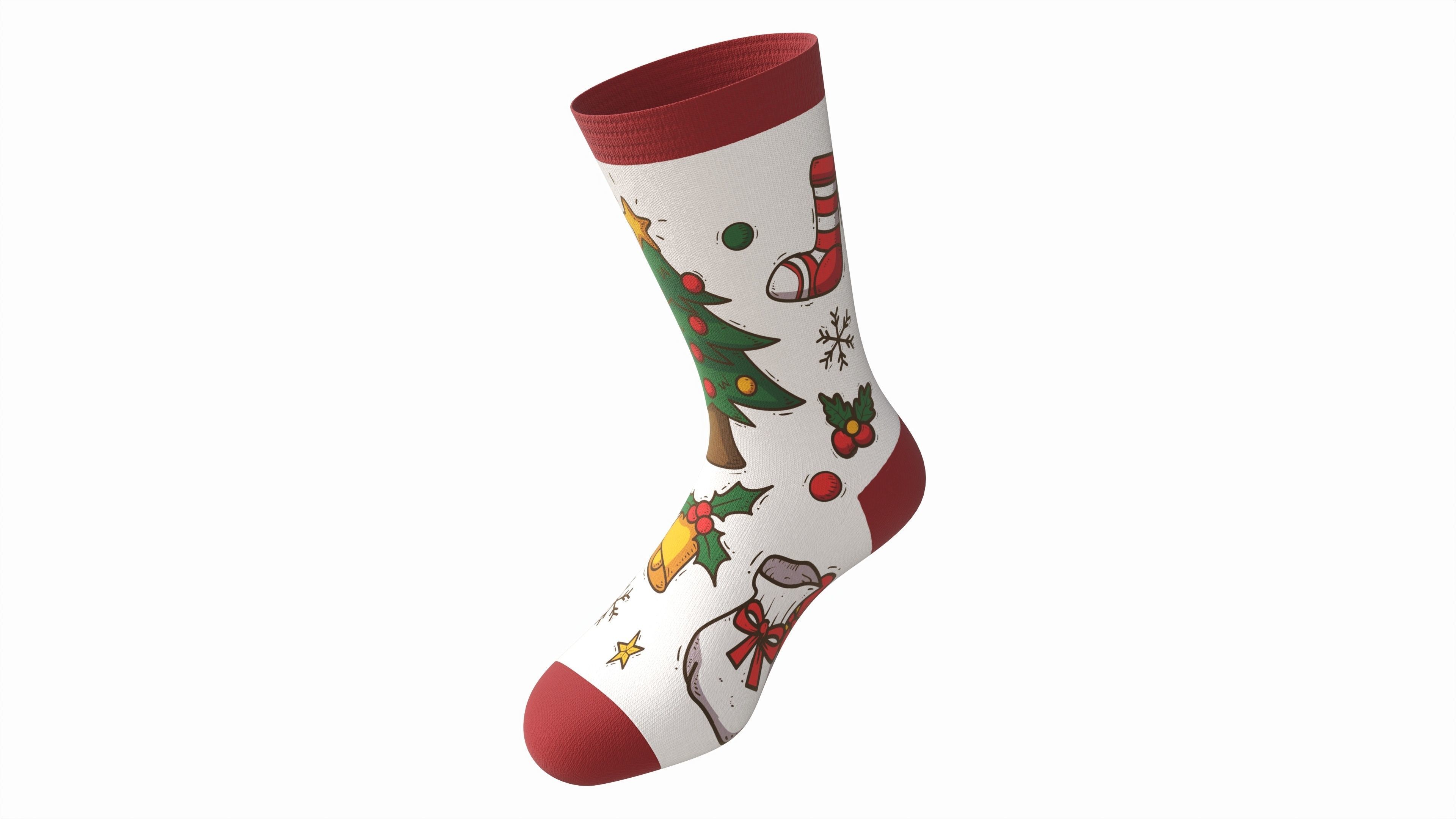 Christmas sock 3D model_1