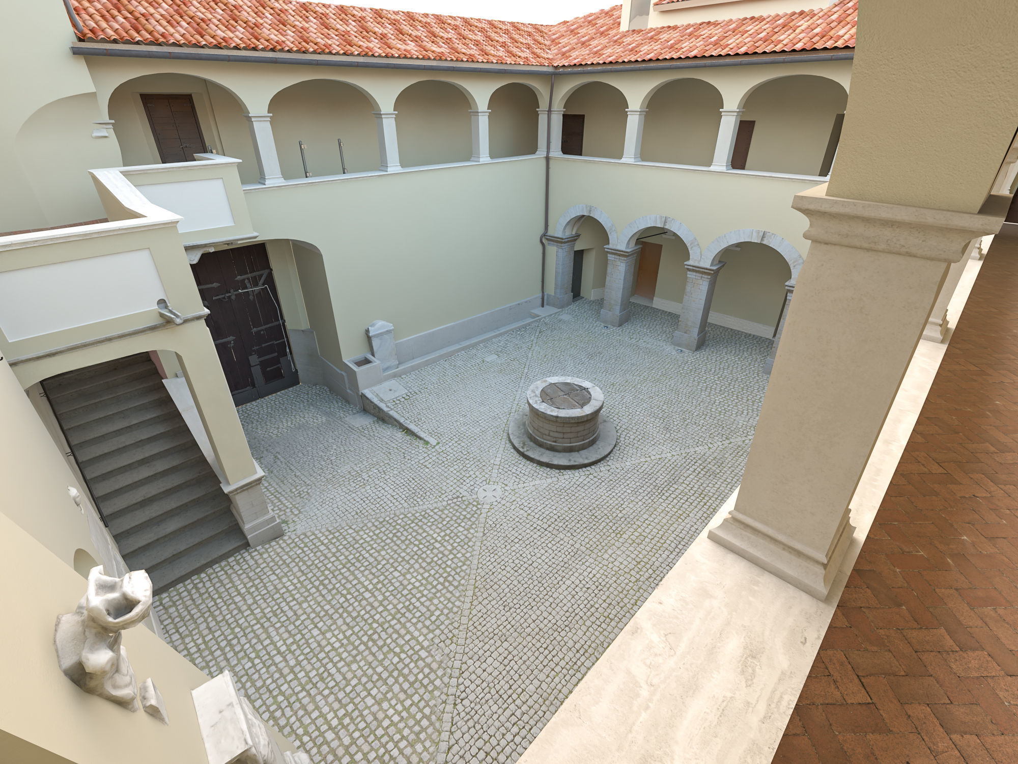 Castle interior Low-poly 3D model_1