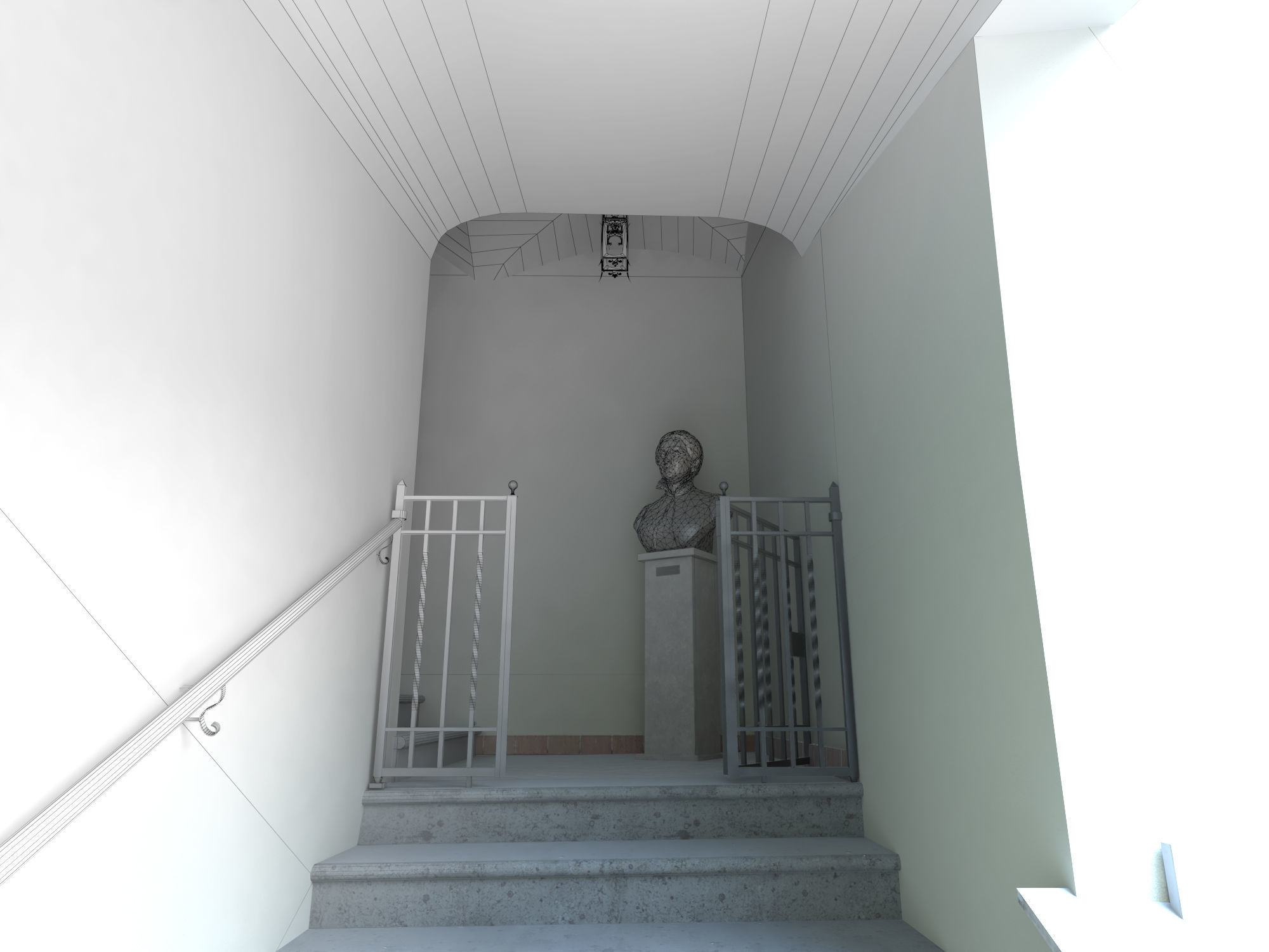 Castle interior Low-poly 3D model_5