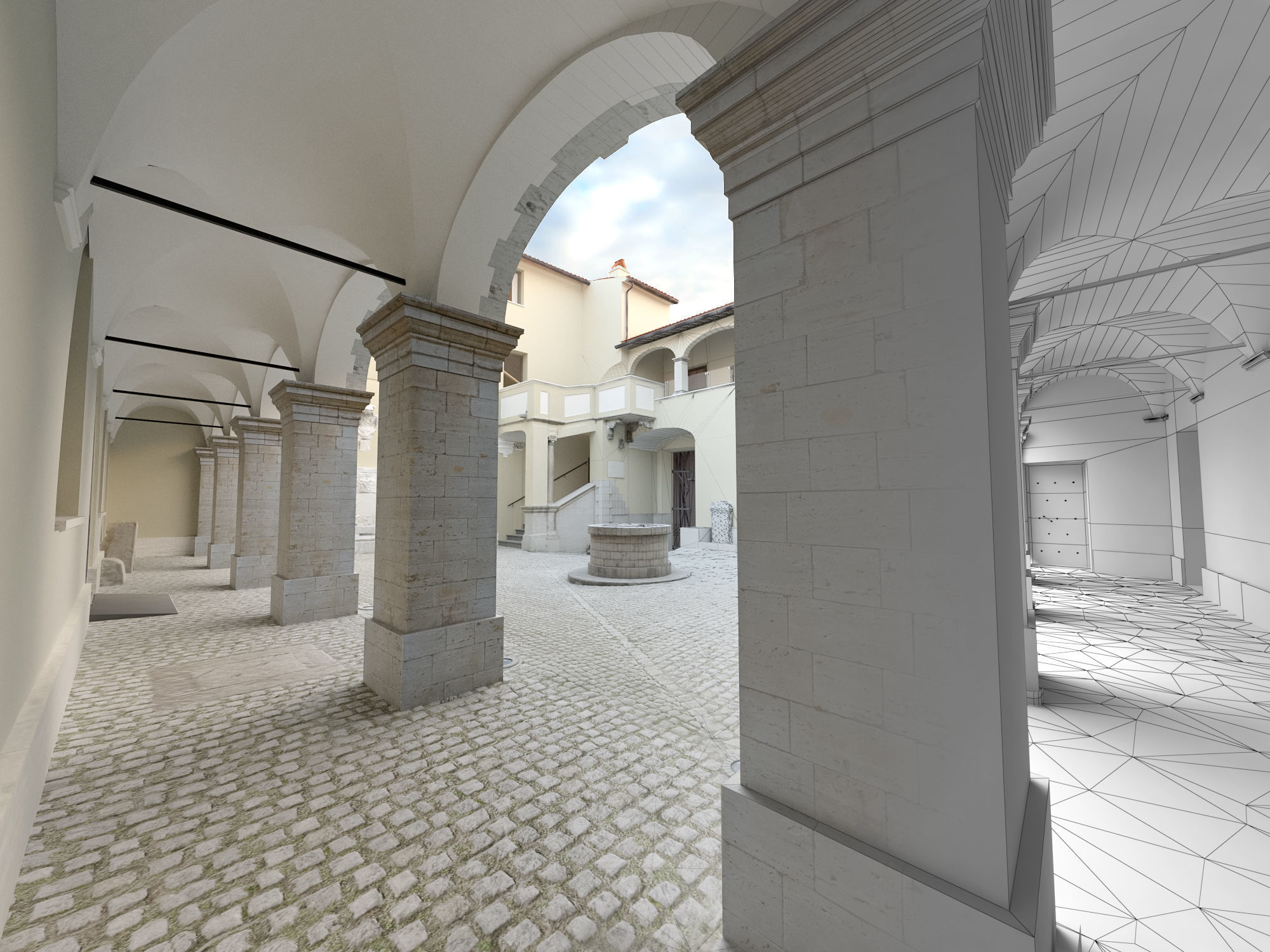 Castle interior Low-poly 3D model_26