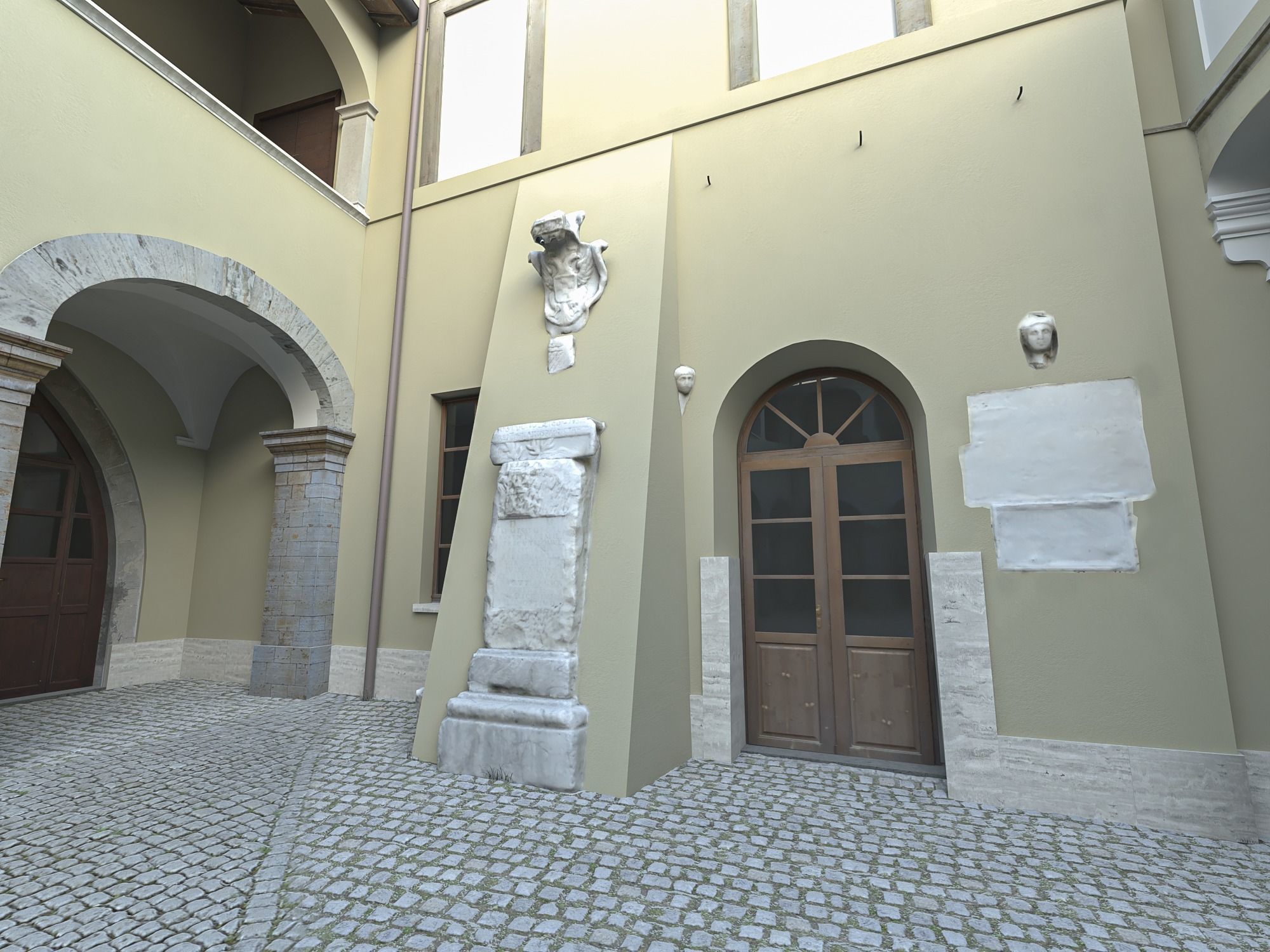 Castle interior Low-poly 3D model_9