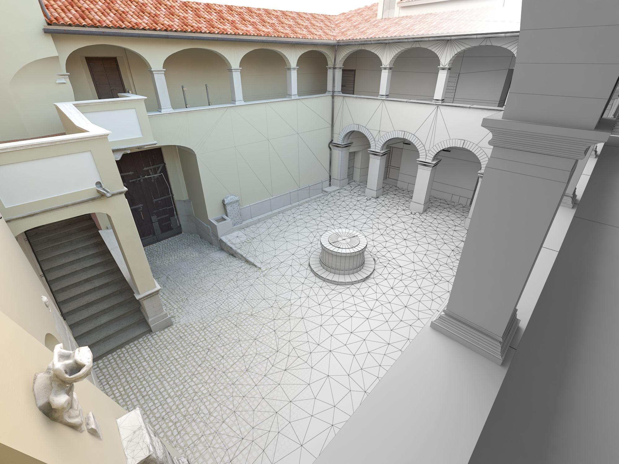 Castle interior Low-poly 3D model_2
