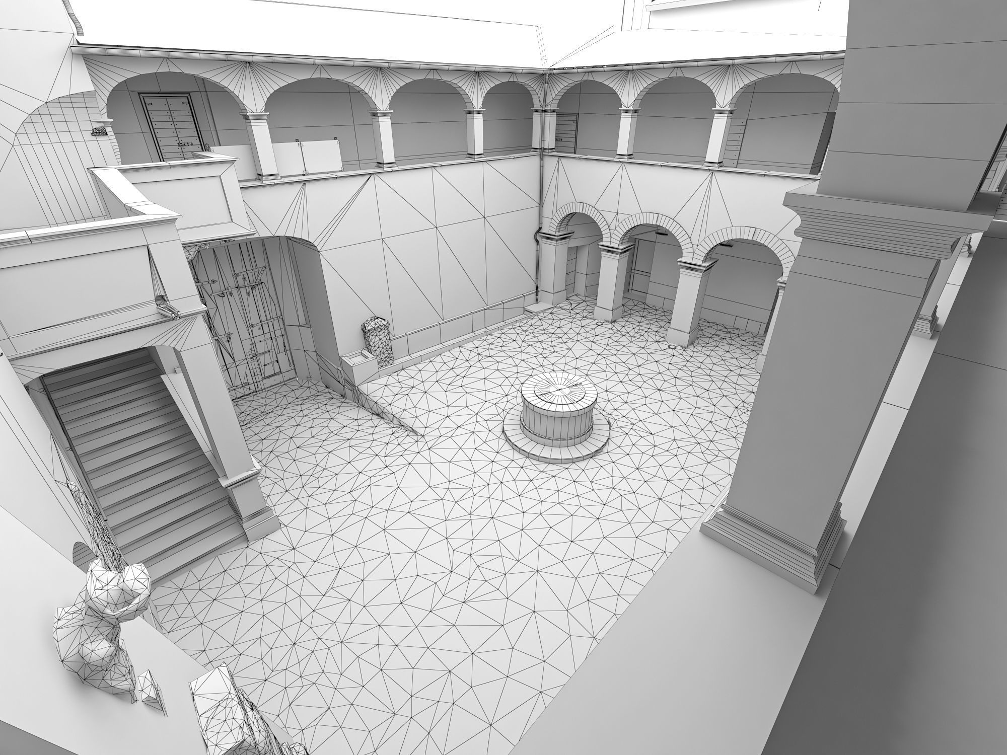 Castle interior Low-poly 3D model_31