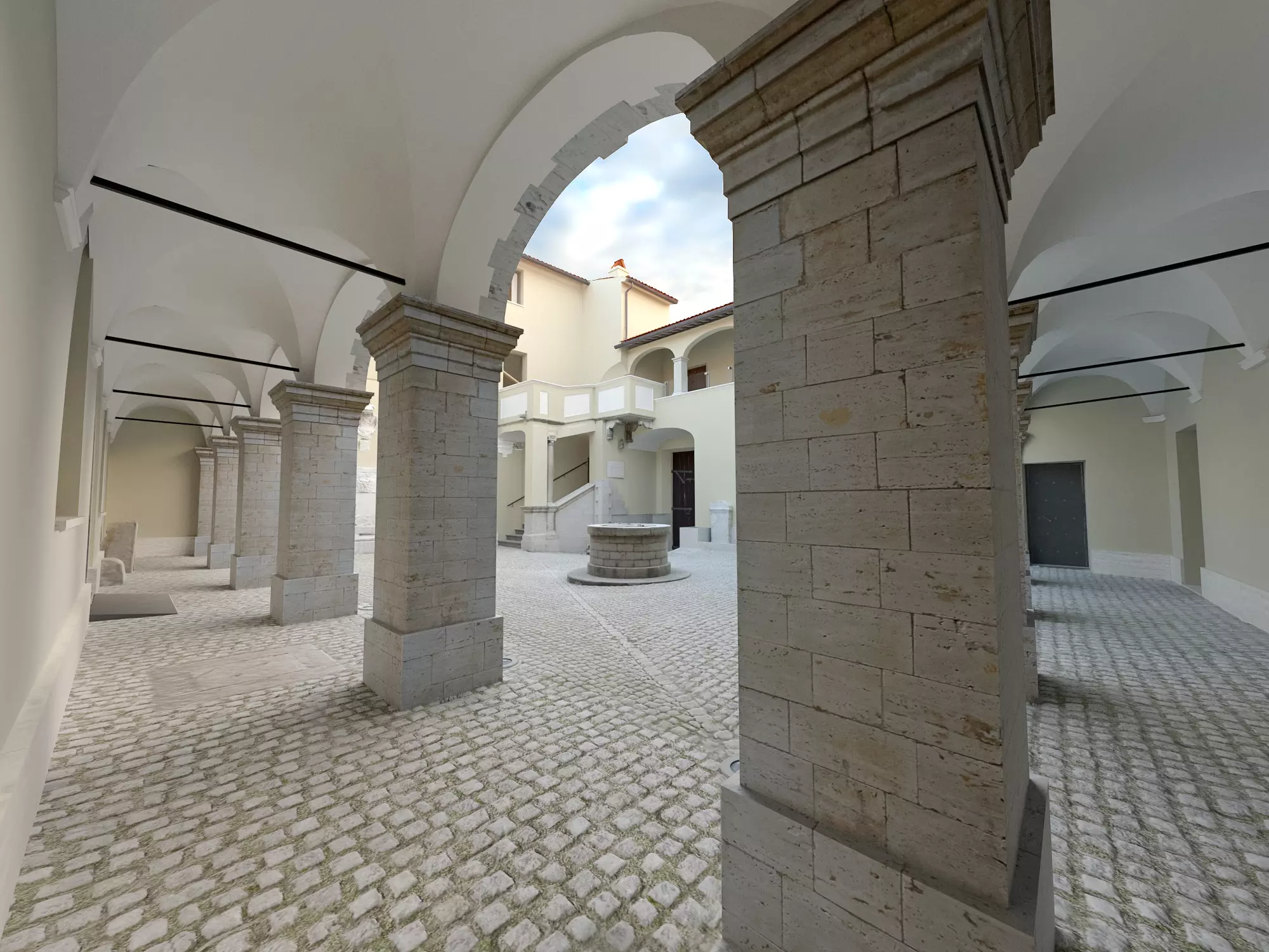 Castle interior Low-poly 3D model_0