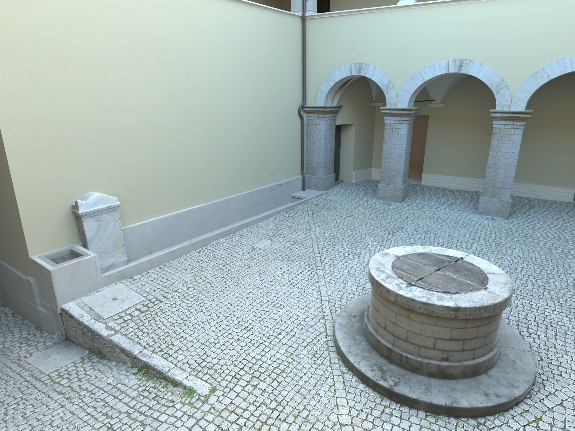 Castle interior Low-poly 3D model_10