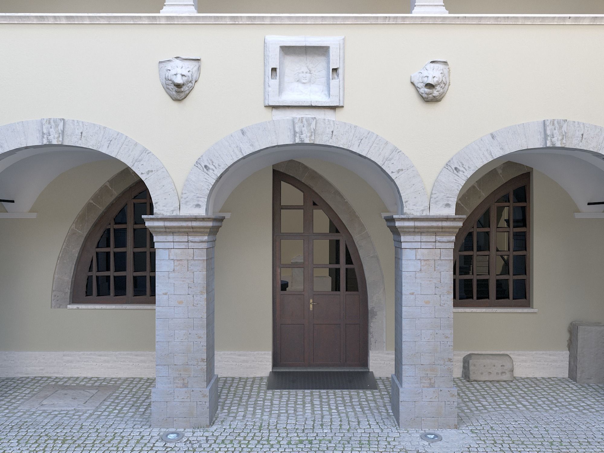 Castle interior Low-poly 3D model_28