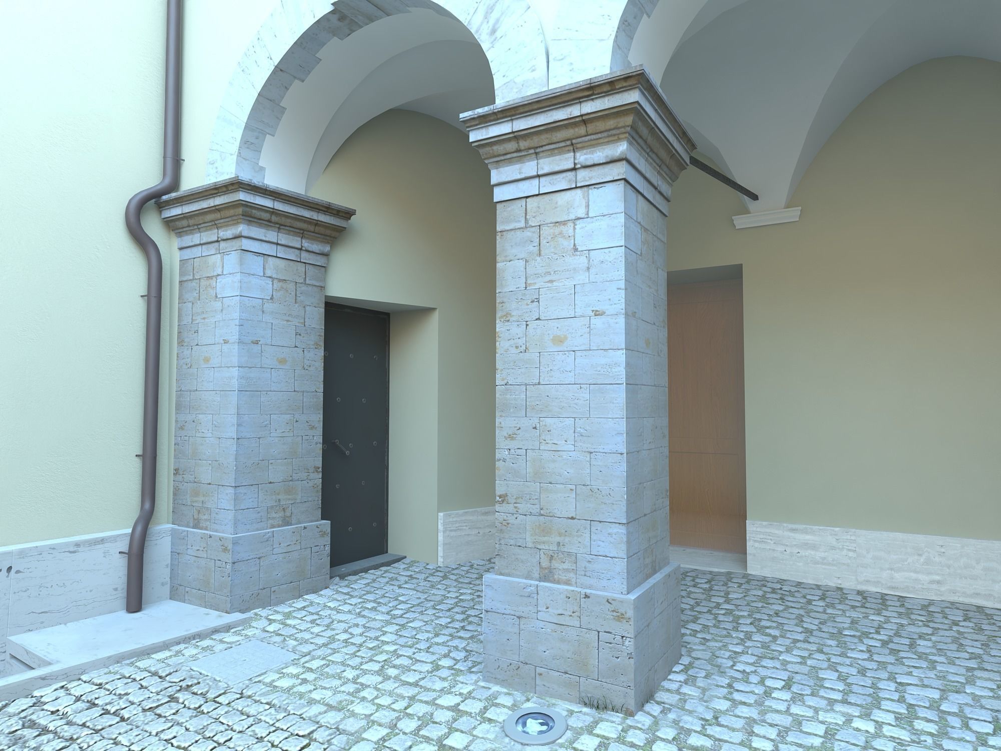 Castle interior Low-poly 3D model_11