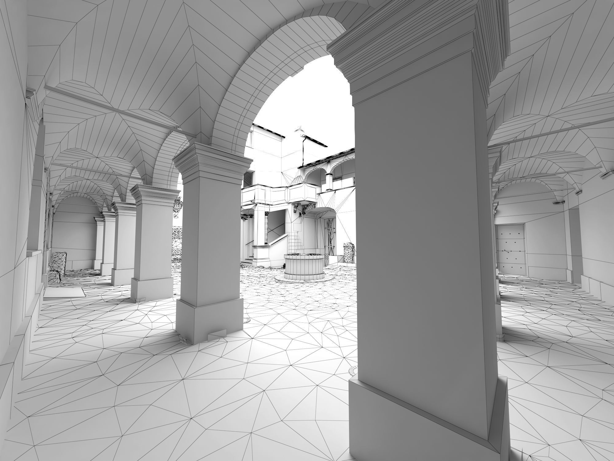 Castle interior Low-poly 3D model_25
