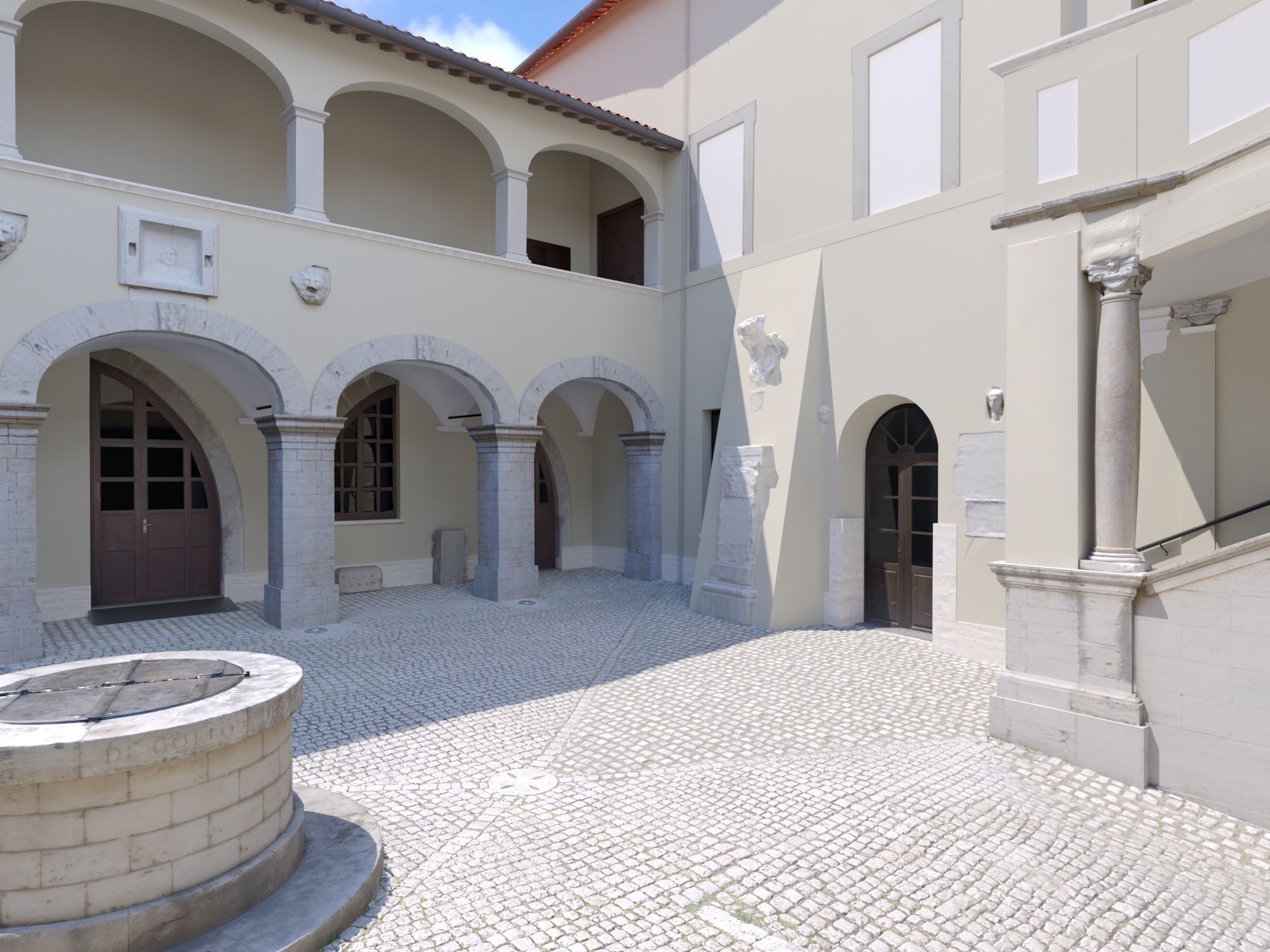 Castle interior Low-poly 3D model_29