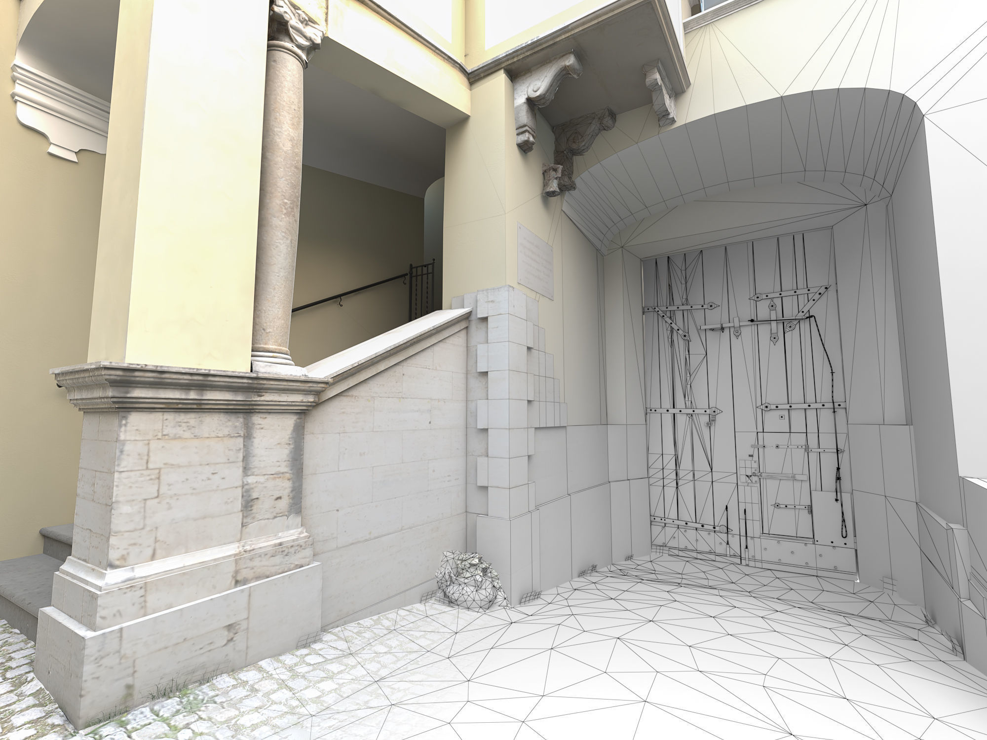 Castle interior Low-poly 3D model_7