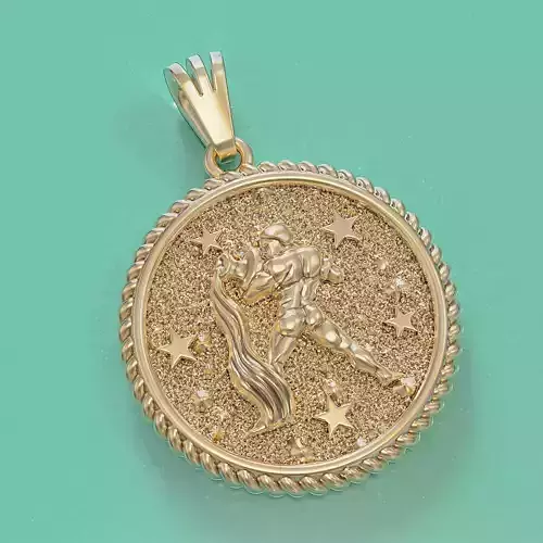 Horoscope Acuario pendant 3D print model