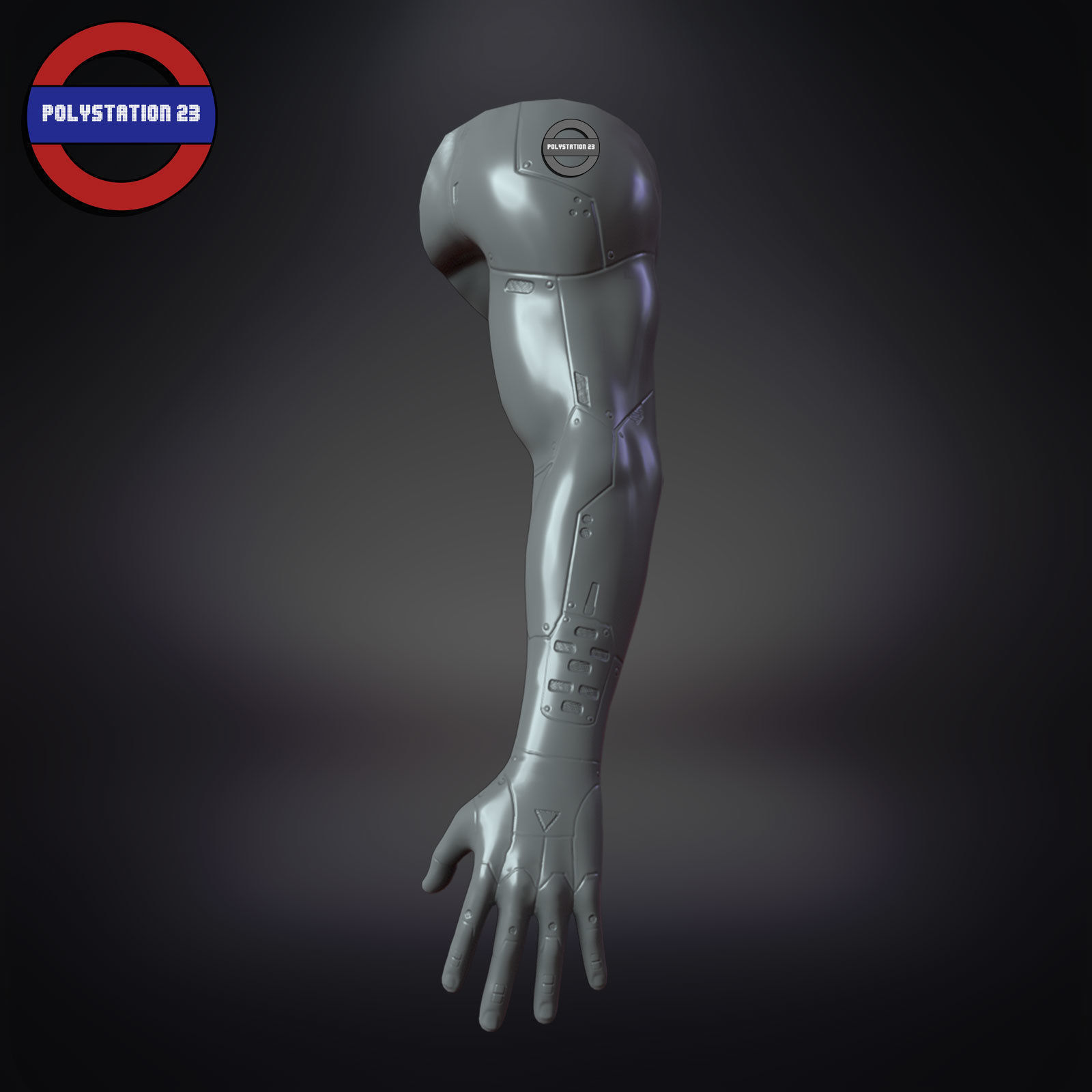 sci fi arm cyborg v5 game ready Low-poly 3D model_9