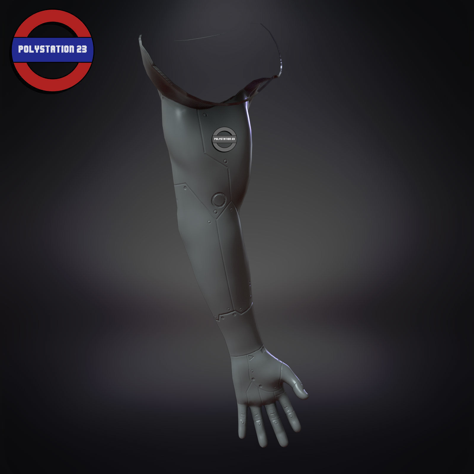 sci fi arm cyborg v5 game ready Low-poly 3D model_11