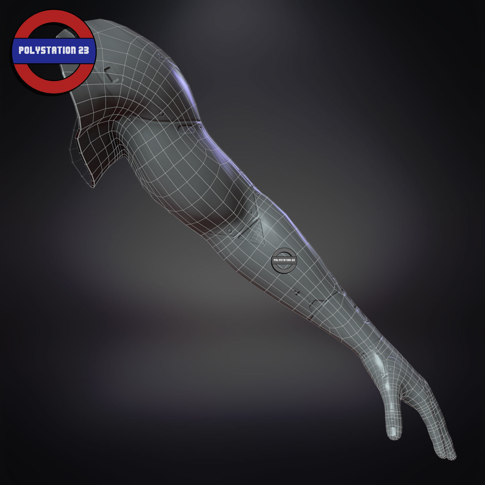 sci fi arm cyborg v5 game ready Low-poly 3D model_14
