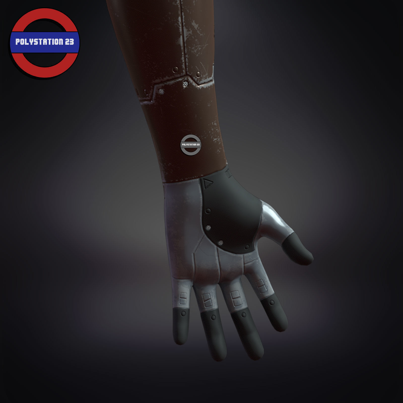 sci fi arm cyborg v5 game ready Low-poly 3D model_5