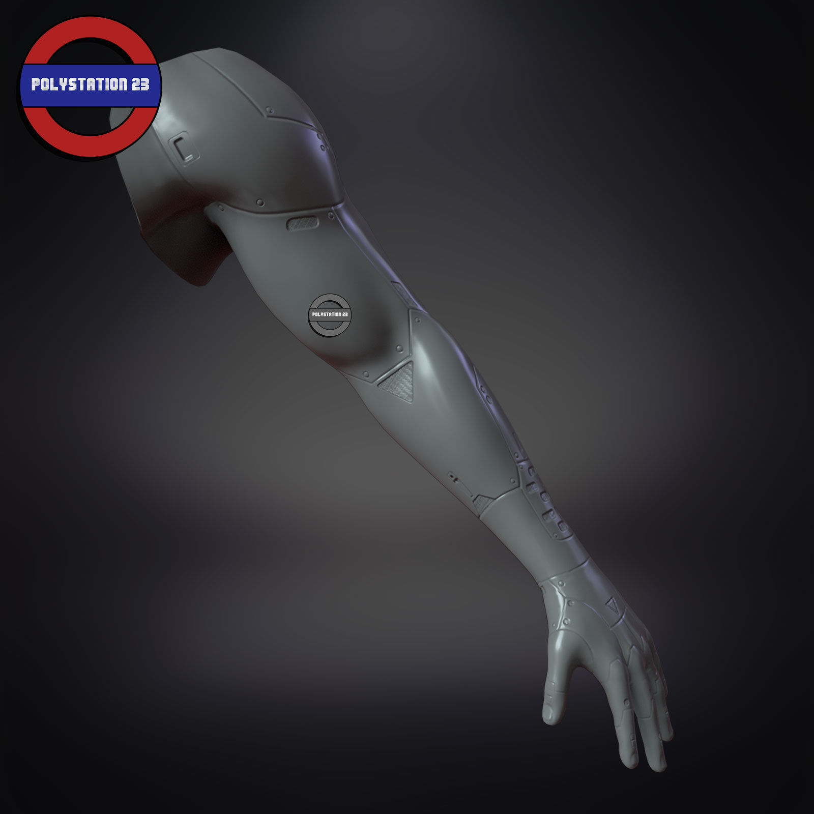 sci fi arm cyborg v5 game ready Low-poly 3D model_8