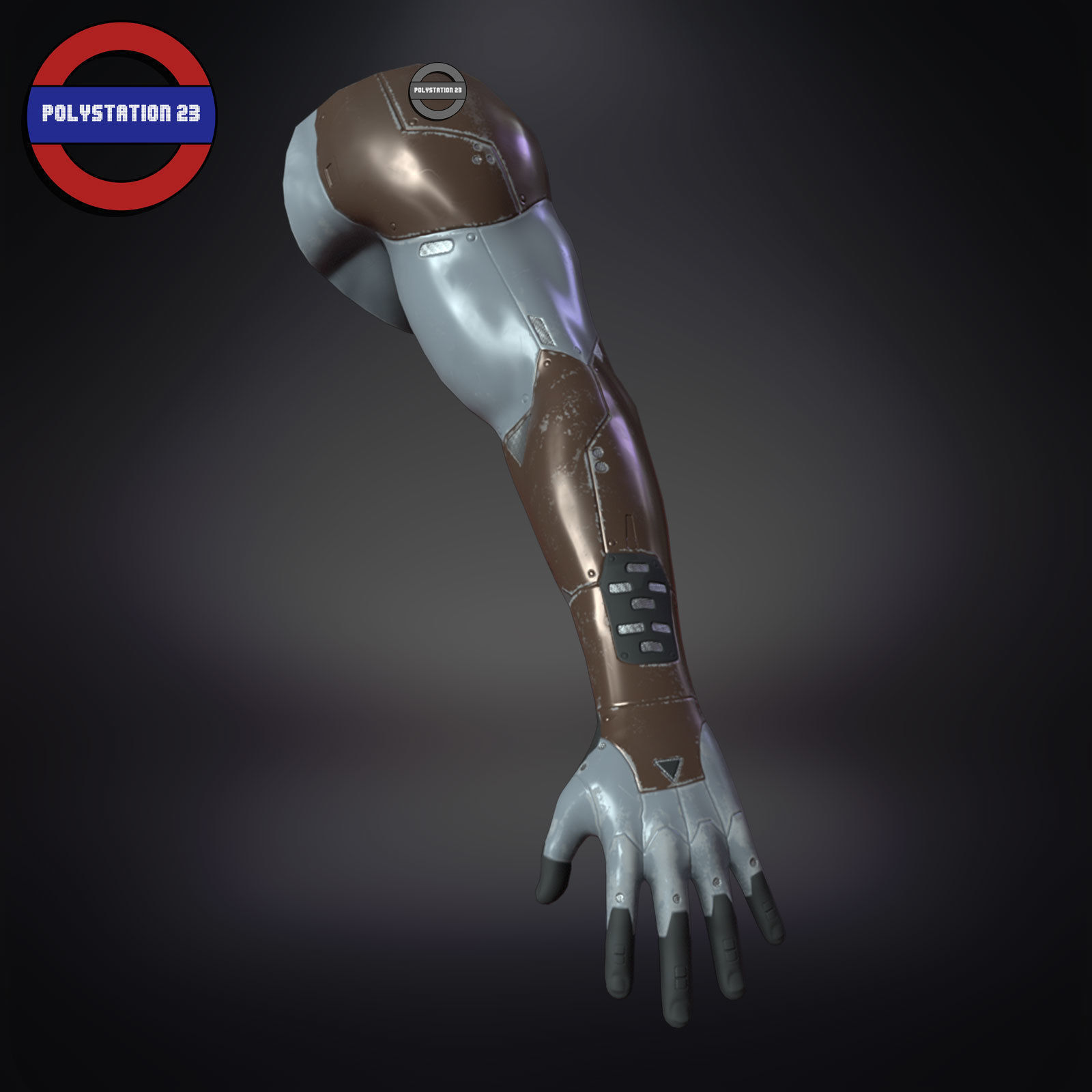 sci fi arm cyborg v5 game ready Low-poly 3D model_1