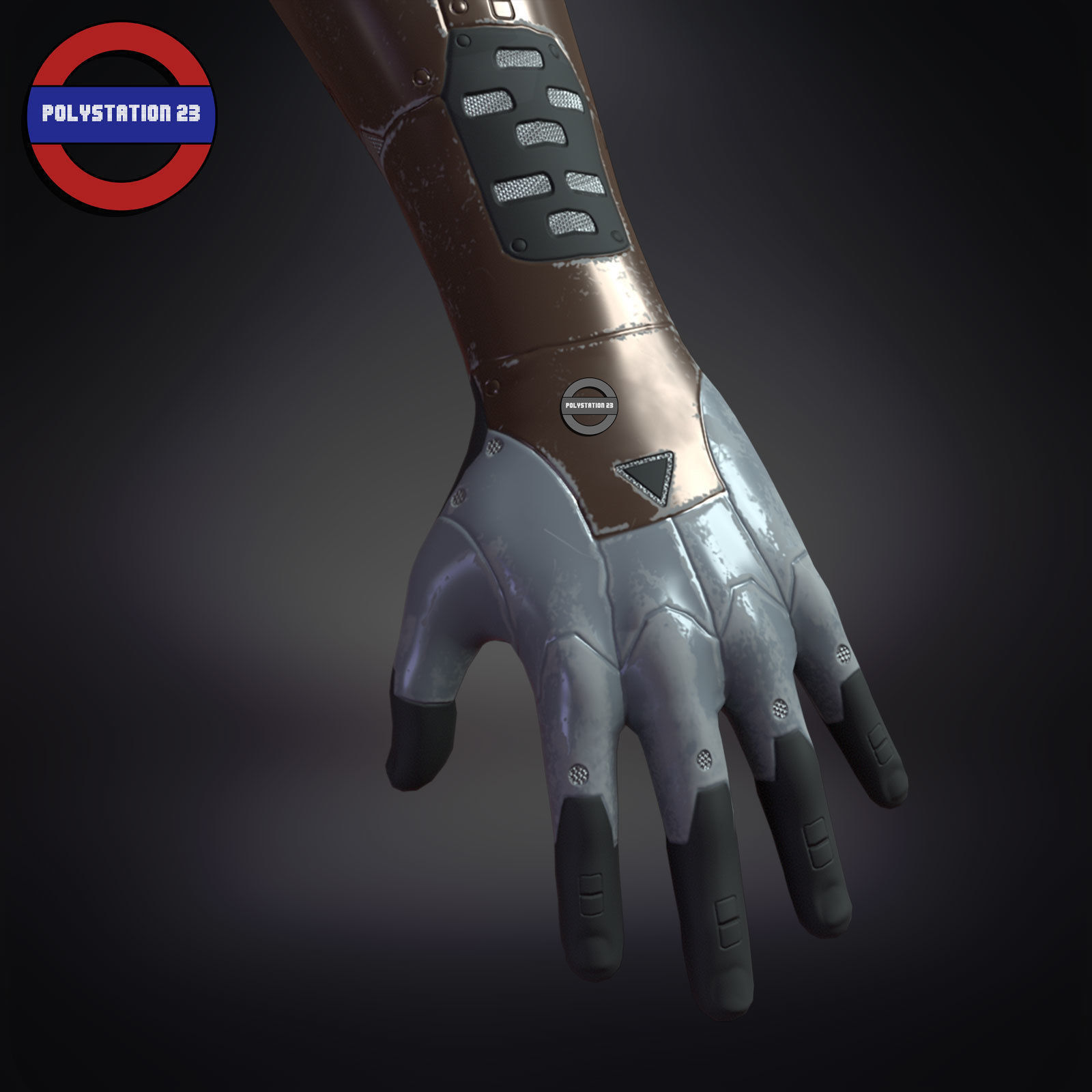 sci fi arm cyborg v5 game ready Low-poly 3D model_4