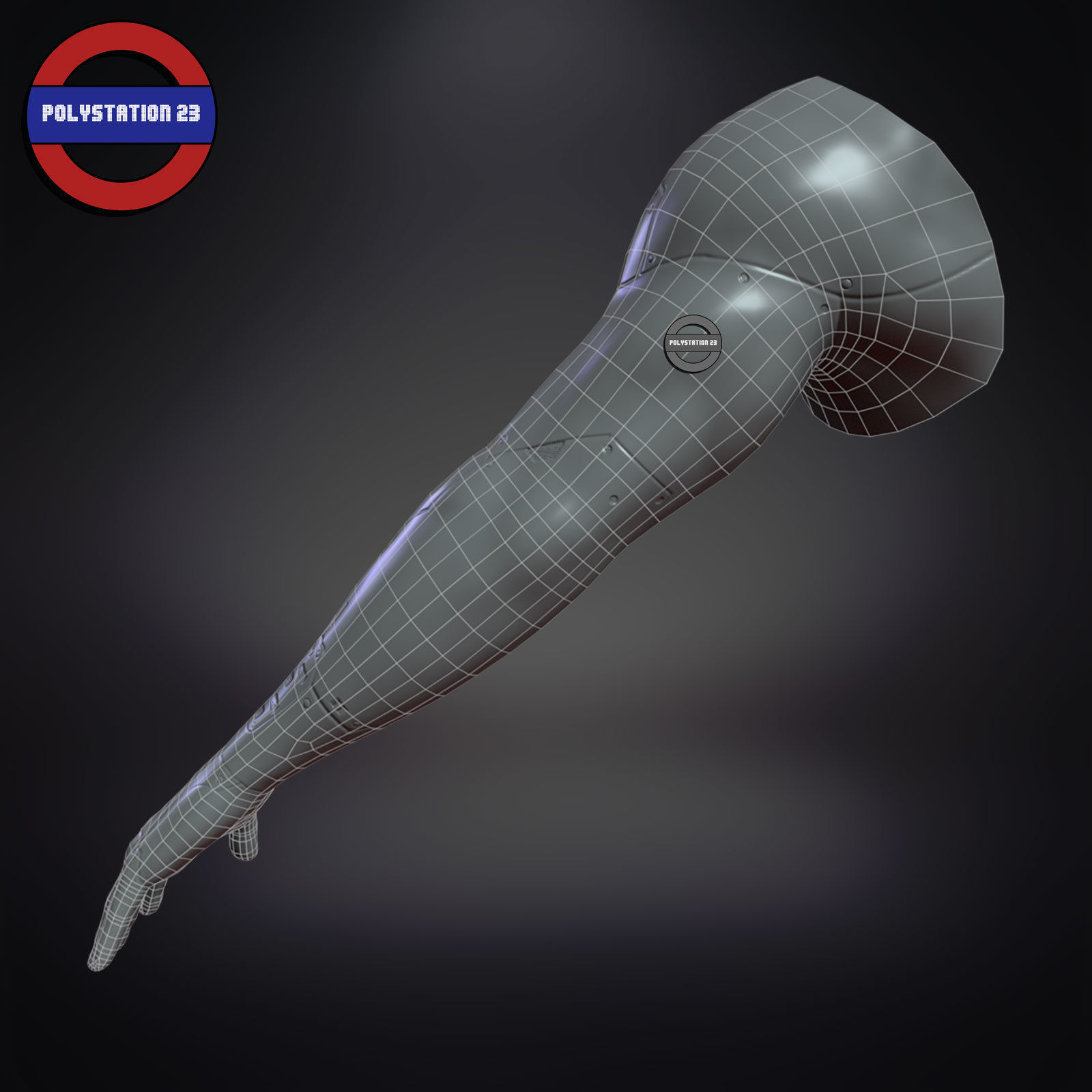 sci fi arm cyborg v5 game ready Low-poly 3D model_16