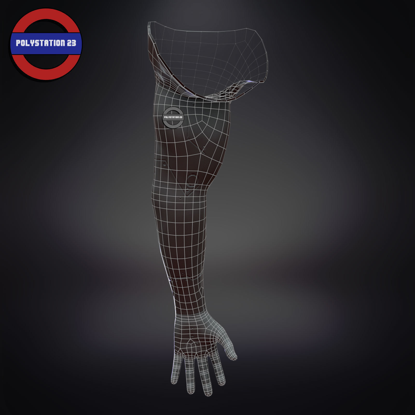 sci fi arm cyborg v5 game ready Low-poly 3D model_17