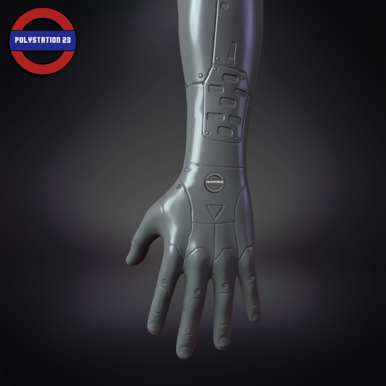 sci fi arm cyborg v5 game ready Low-poly 3D model_12